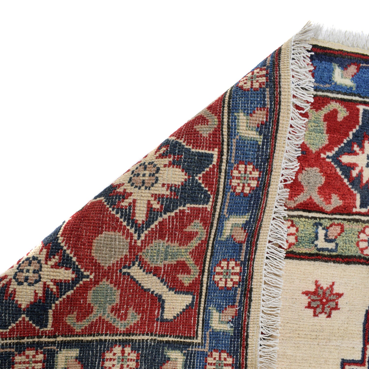 Kazak Rug Handmade Beige Medallion 4x7 ft