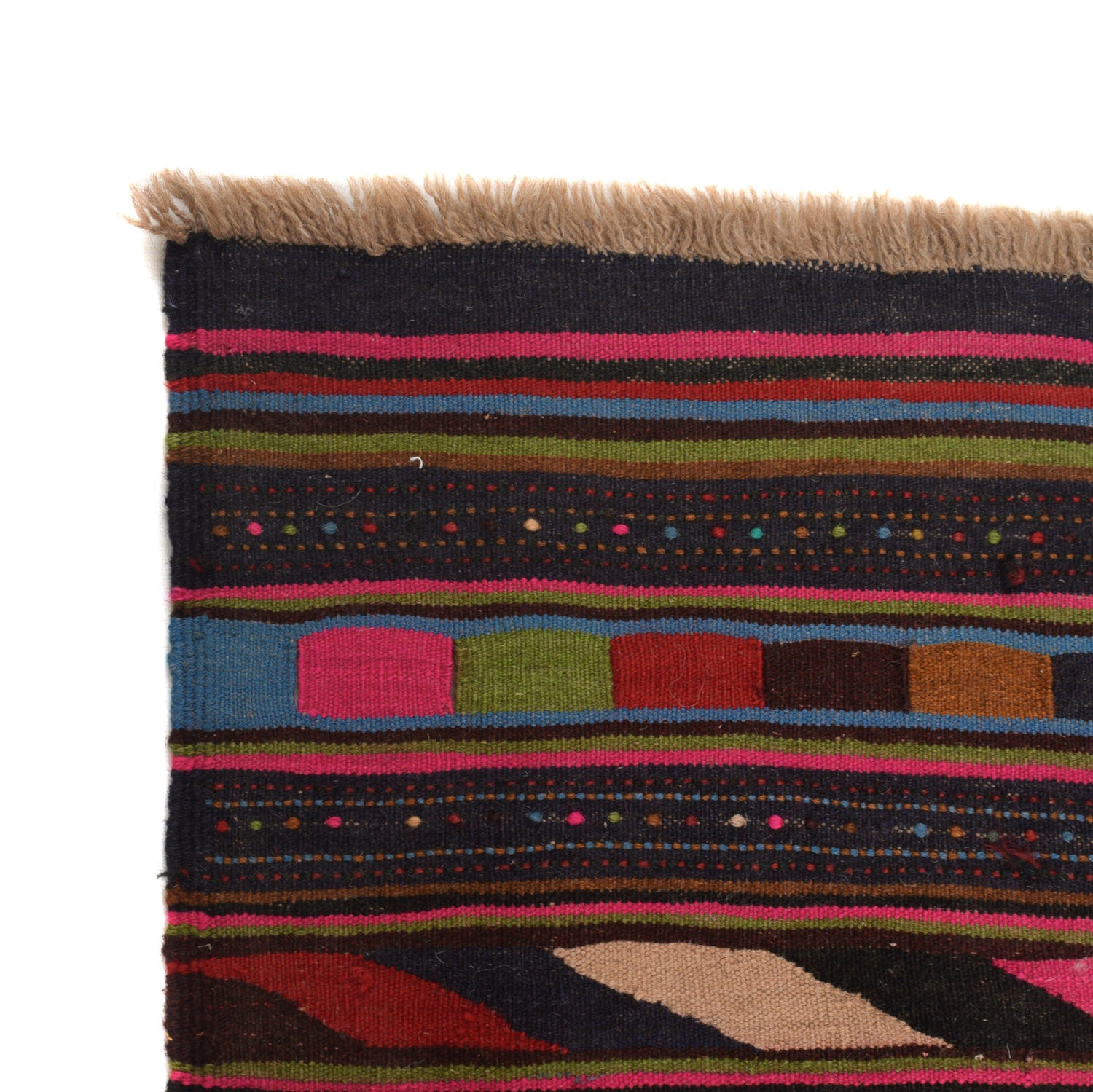Table Sheet Runner Rug Handmade Brown Curvilinear 5' Runner