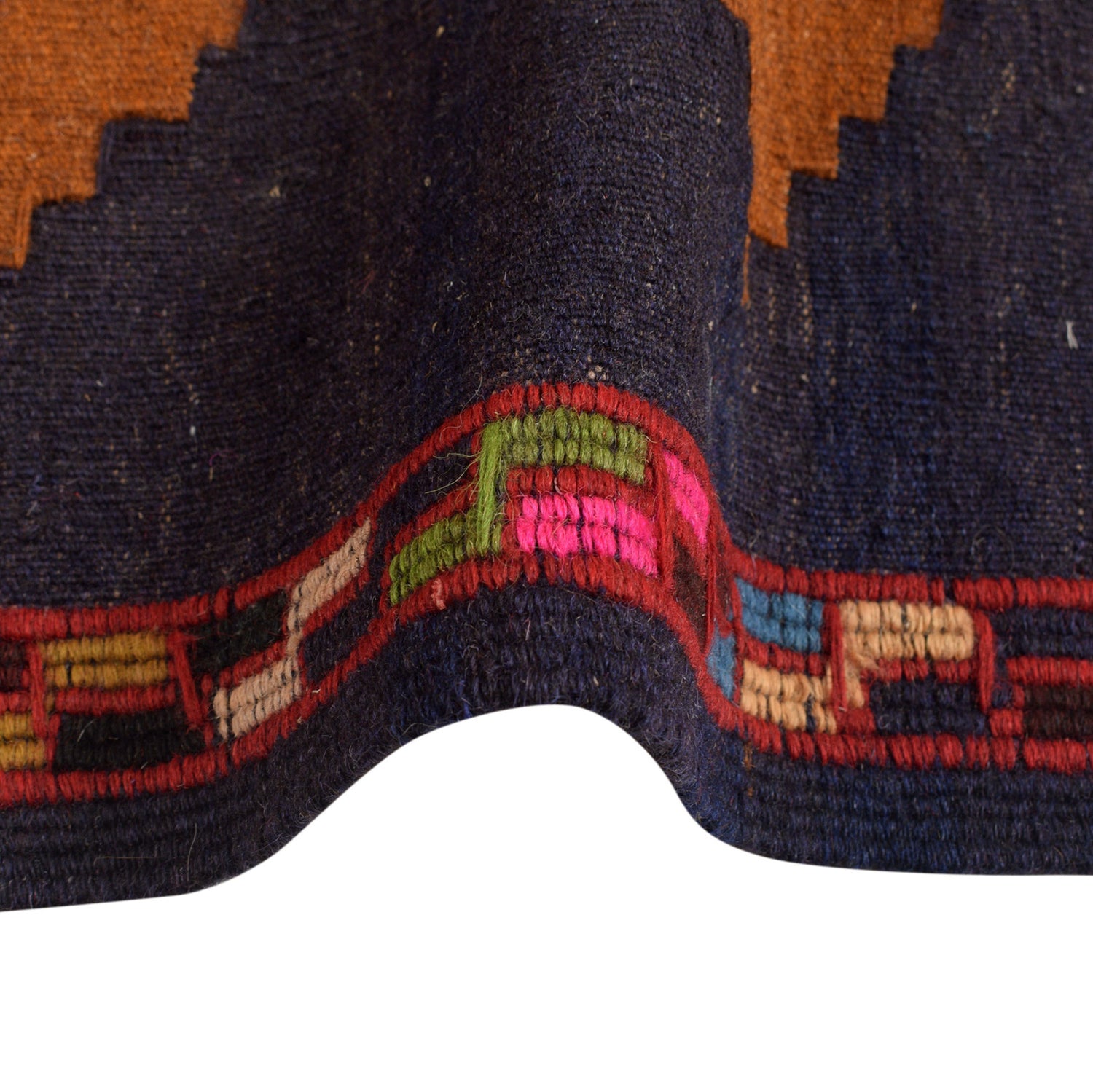 Table Sheet Runner Rug Handmade Brown Curvilinear 5' Runner