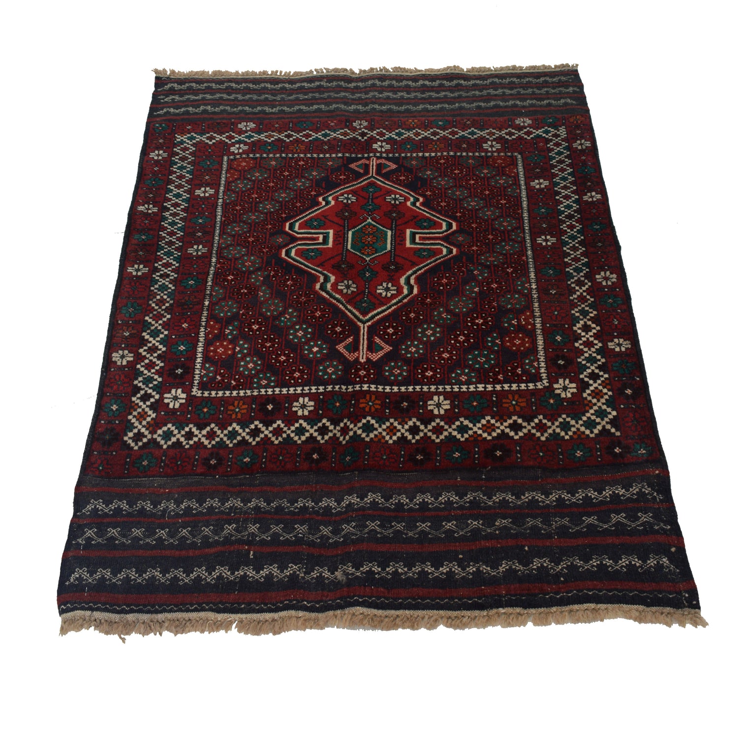 Baluchi Rug Handmade Multi Geometric 2x4 ft