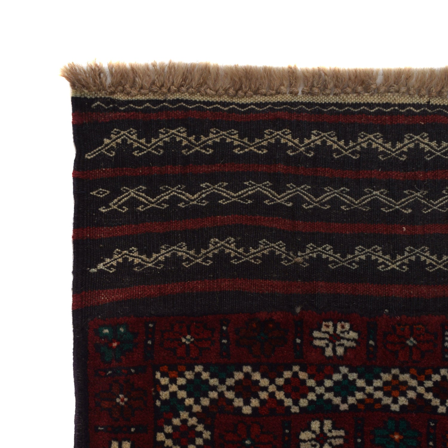 Baluchi Rug Handmade Multi Geometric 2x4 ft