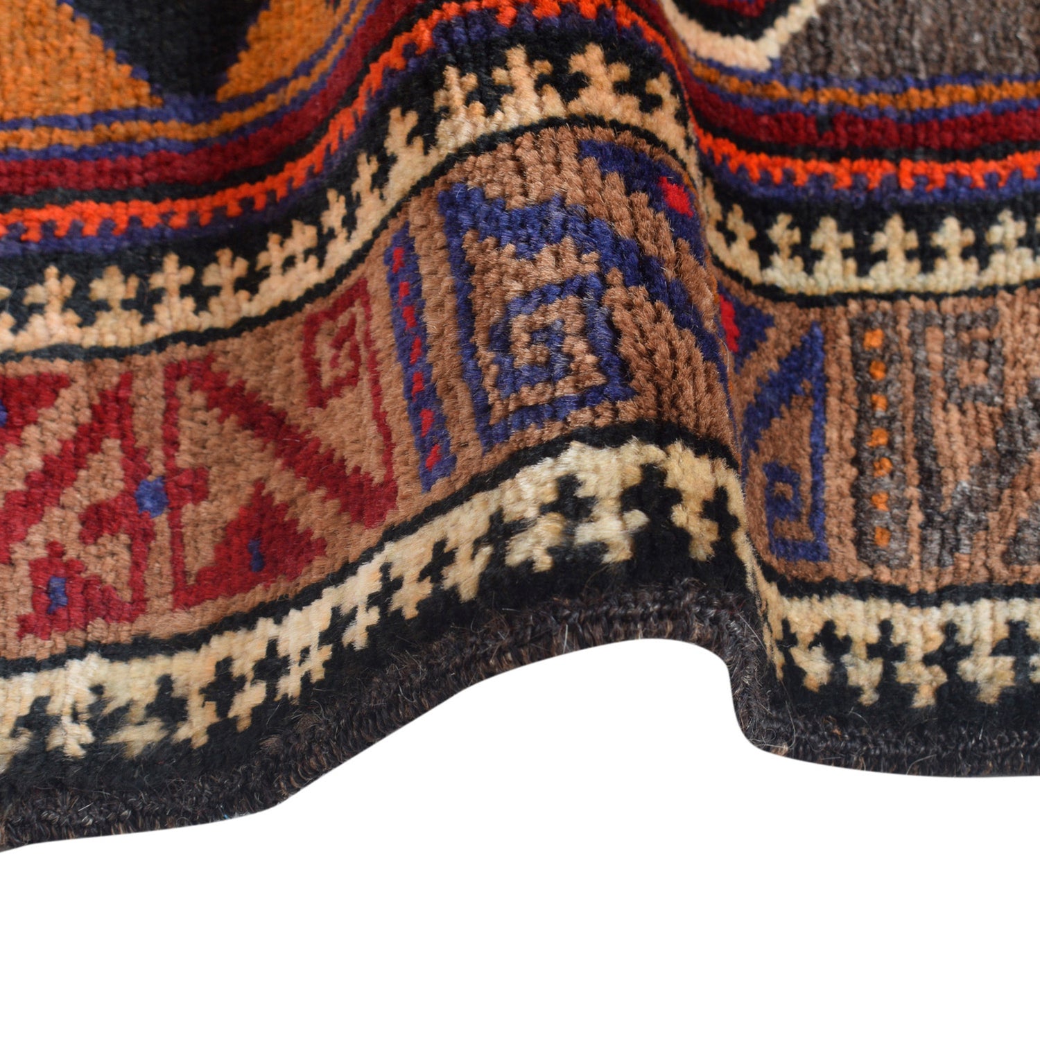 Baluchi Rug Handmade Multi Geometric 4x6 ft