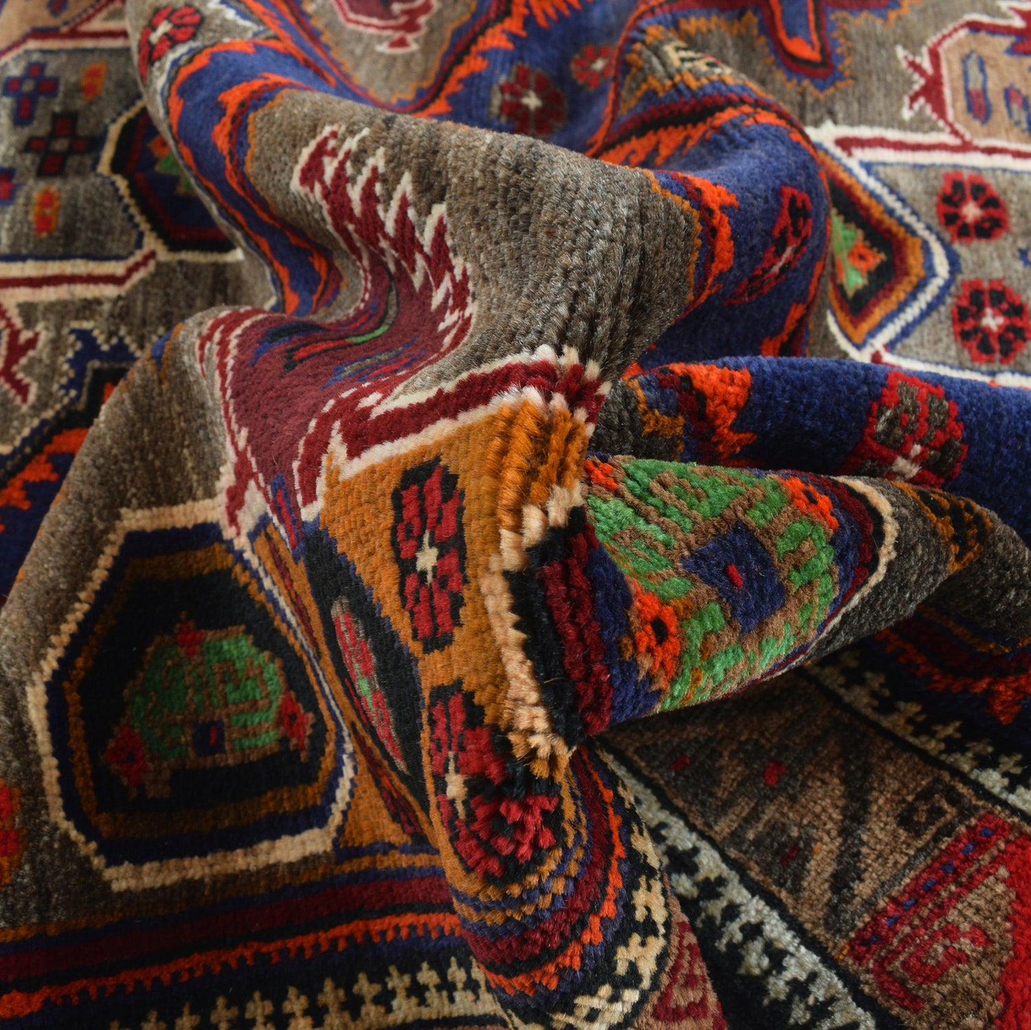 Baluchi Rug Handmade Multi Geometric 4x6 ft