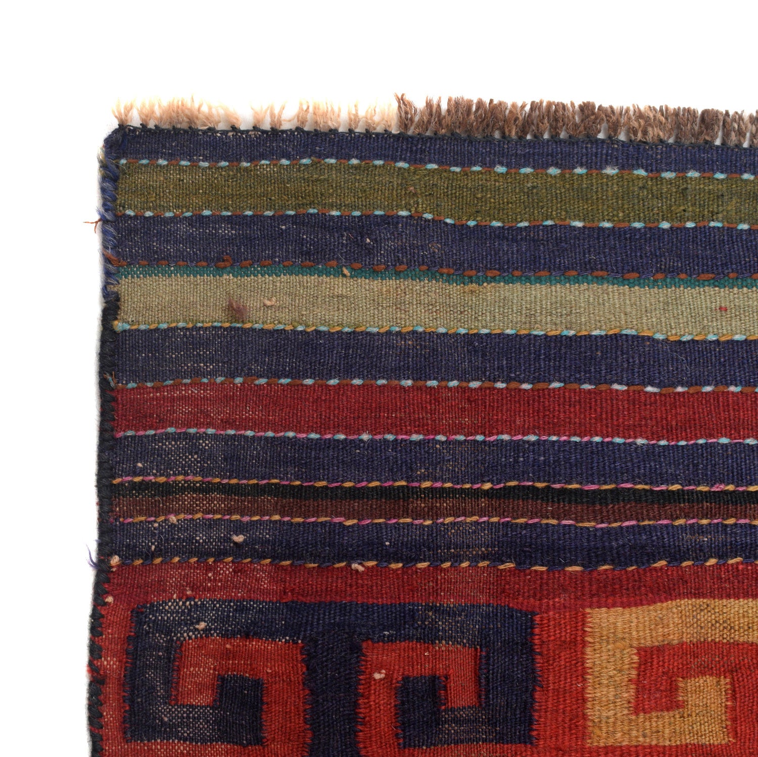 Maimana Kilim Area Rug Handmade Firebrick Floral 4x6 ft