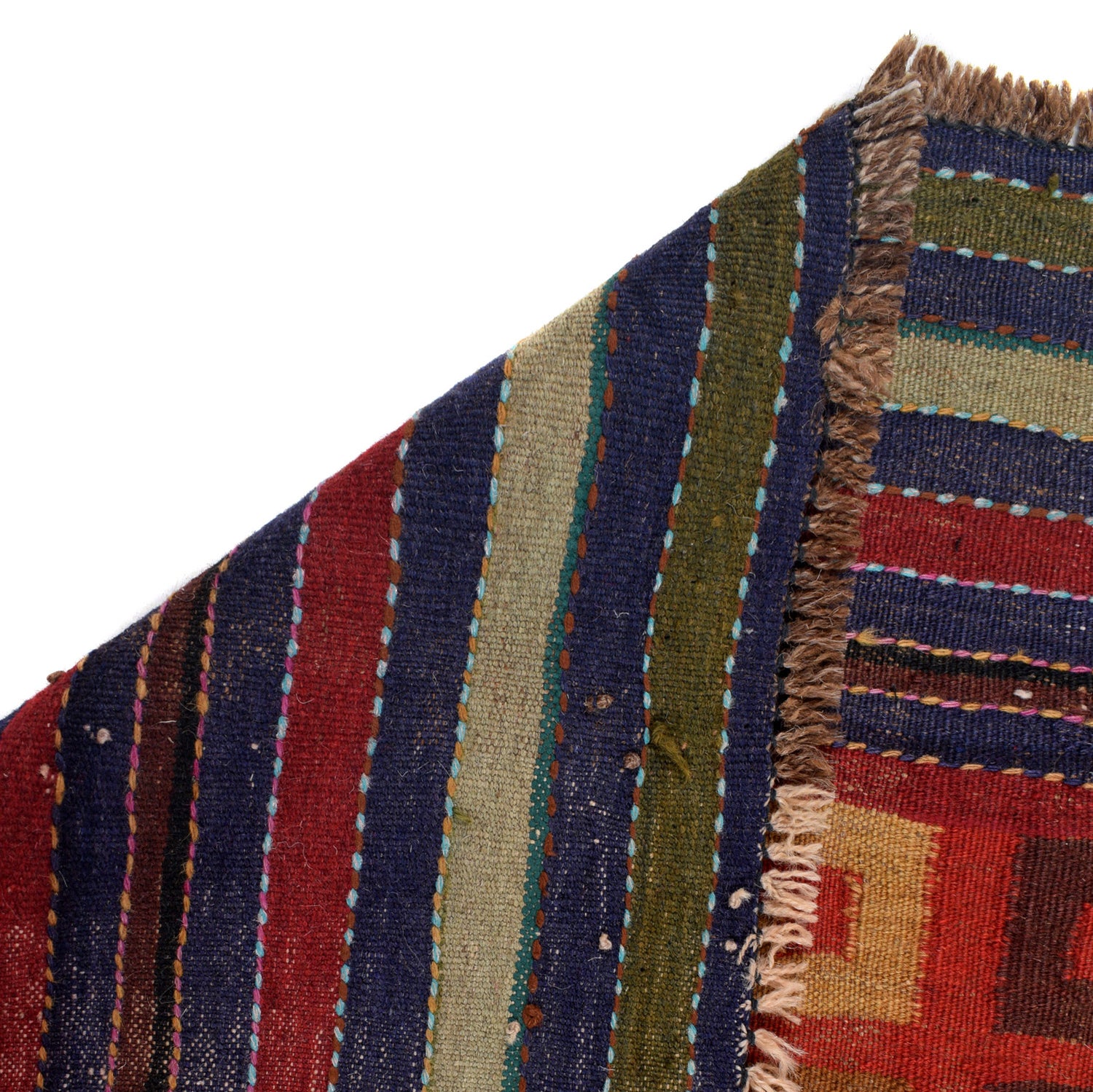 Maimana Kilim Area Rug Handmade Firebrick Floral 4x6 ft