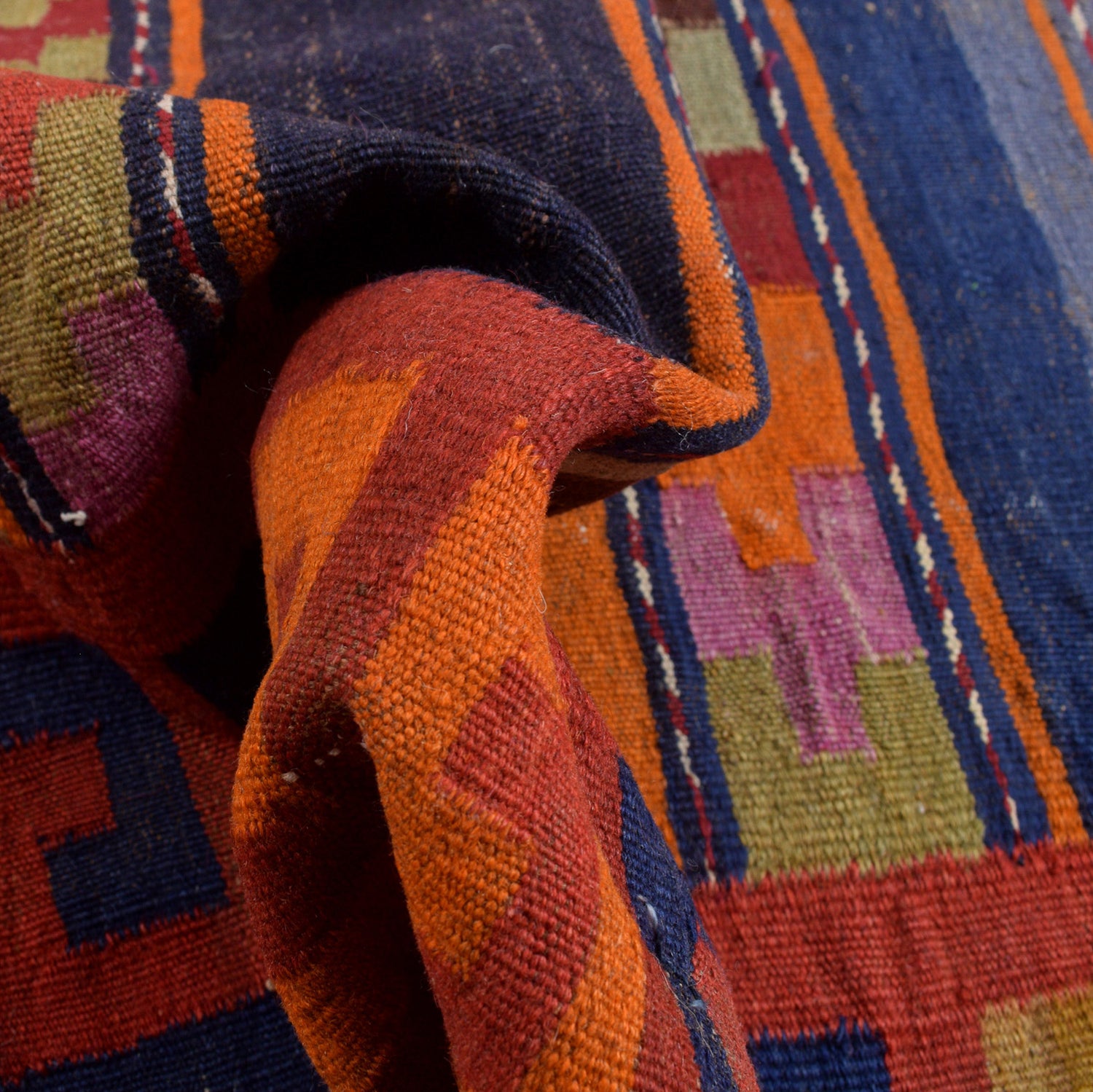 Maimana Kilim Area Rug Handmade Firebrick Floral 4x6 ft