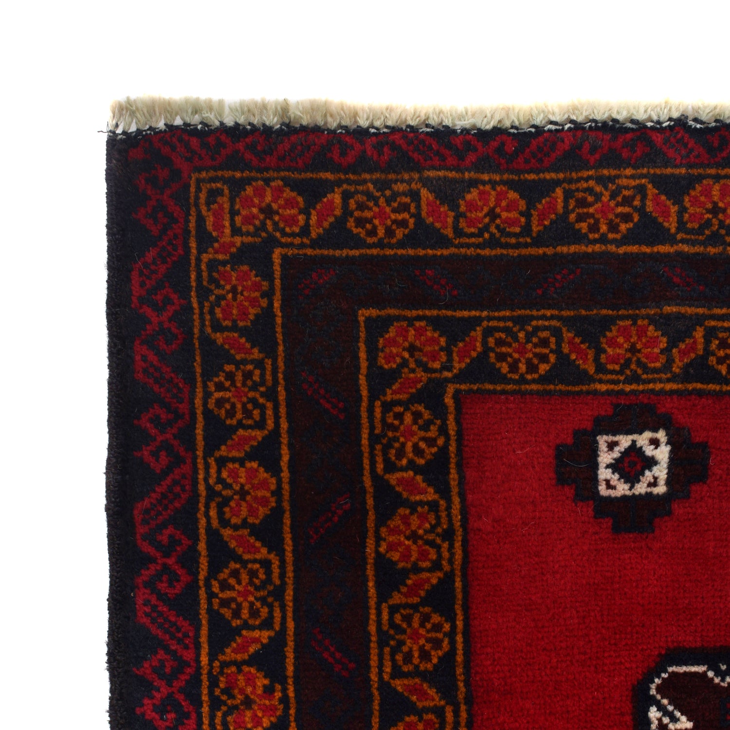 Baluchi Rug Handmade Red Geometric 3x5 ft