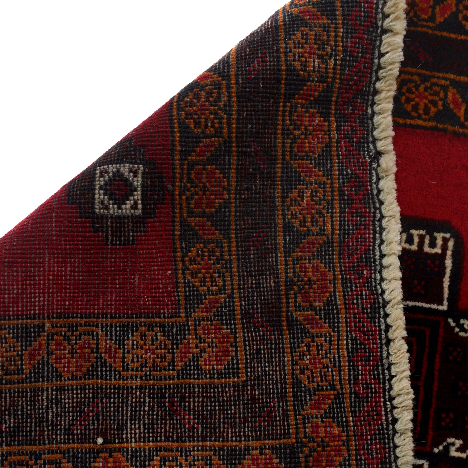 Baluchi Rug Handmade Red Geometric 3x5 ft