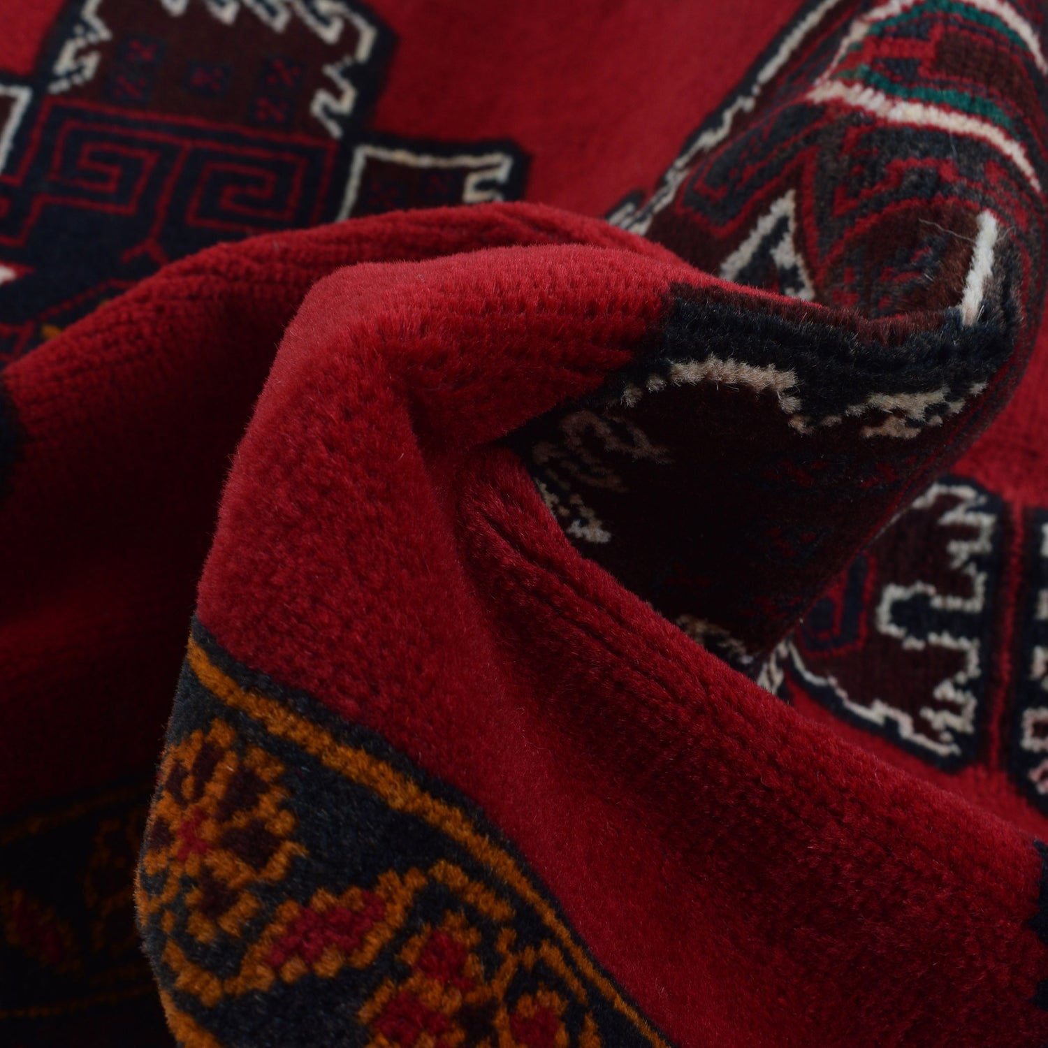 Baluchi Rug Handmade Red Geometric 3x5 ft