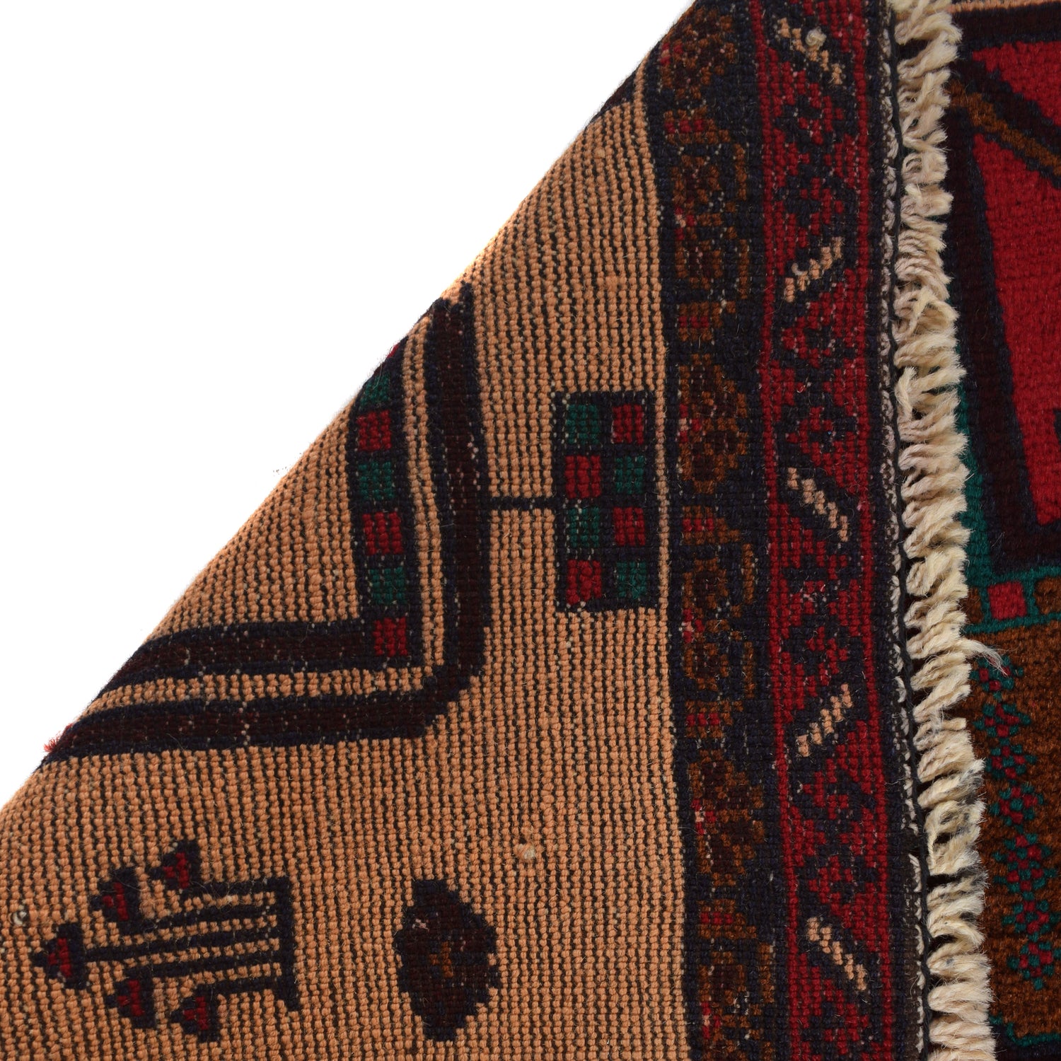 Baluchi Rug Handmade Beige Geometric 3x5 ft