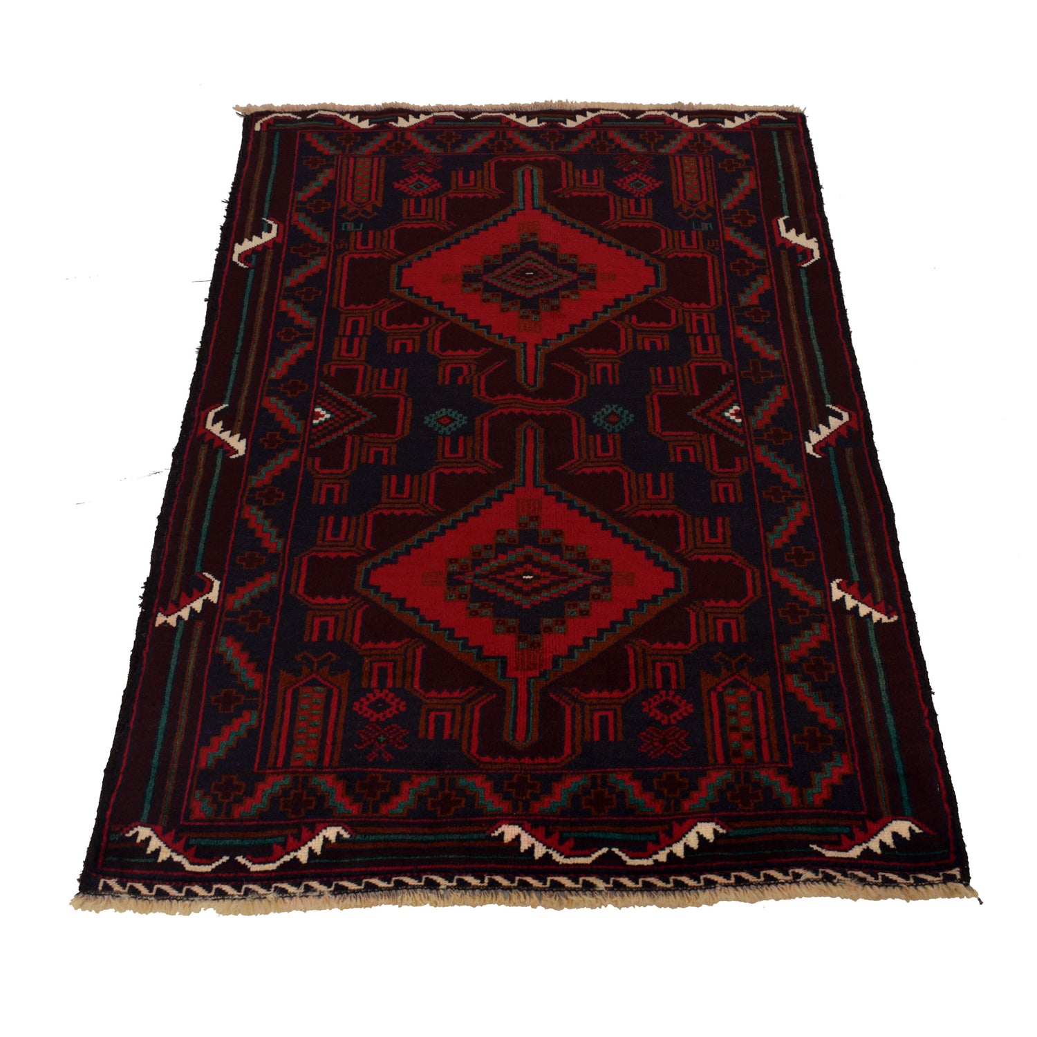Baluchi Rug Handmade Multi Geometric 3x5 ft