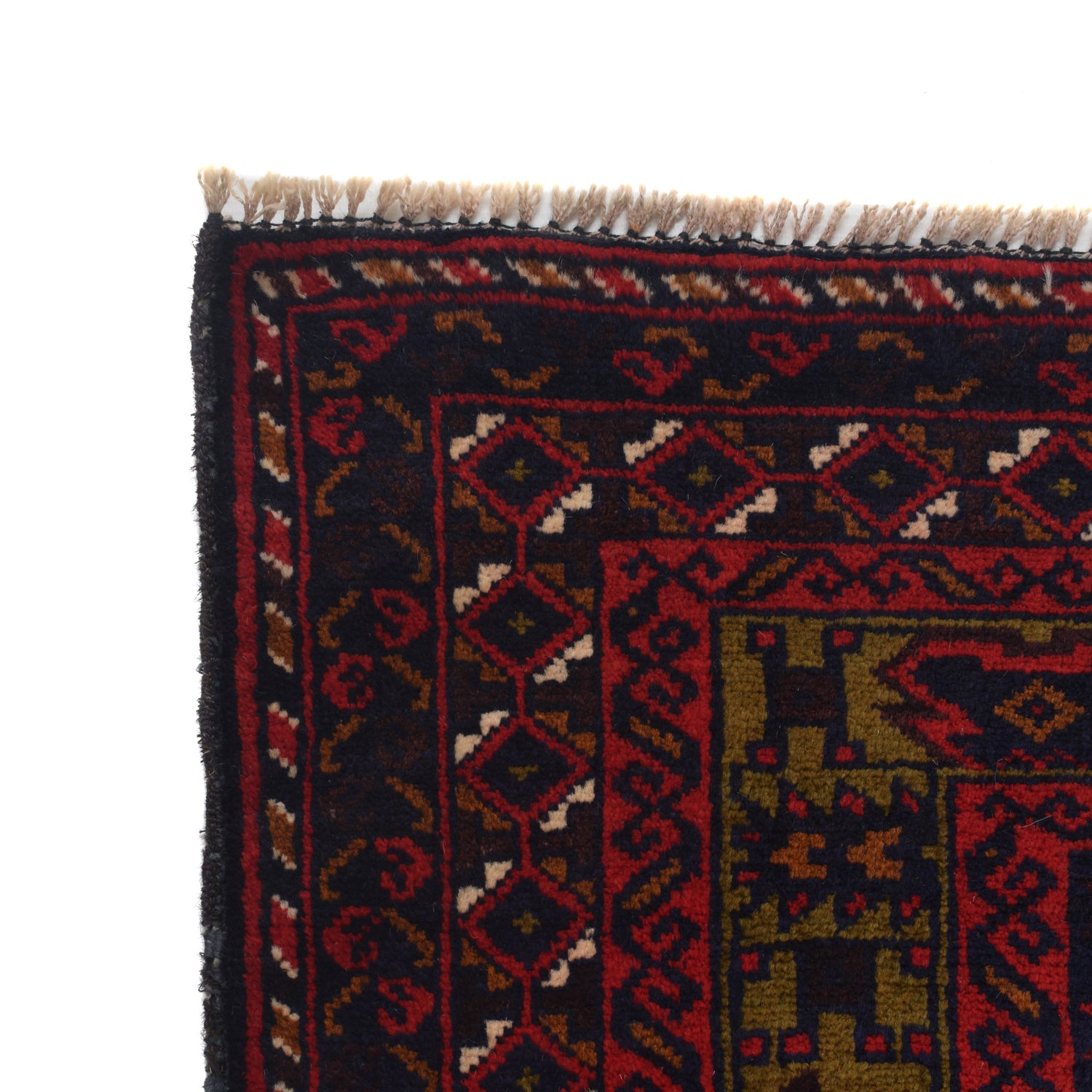 Baluchi Rug Handmade Blue Geometric 4x6 ft