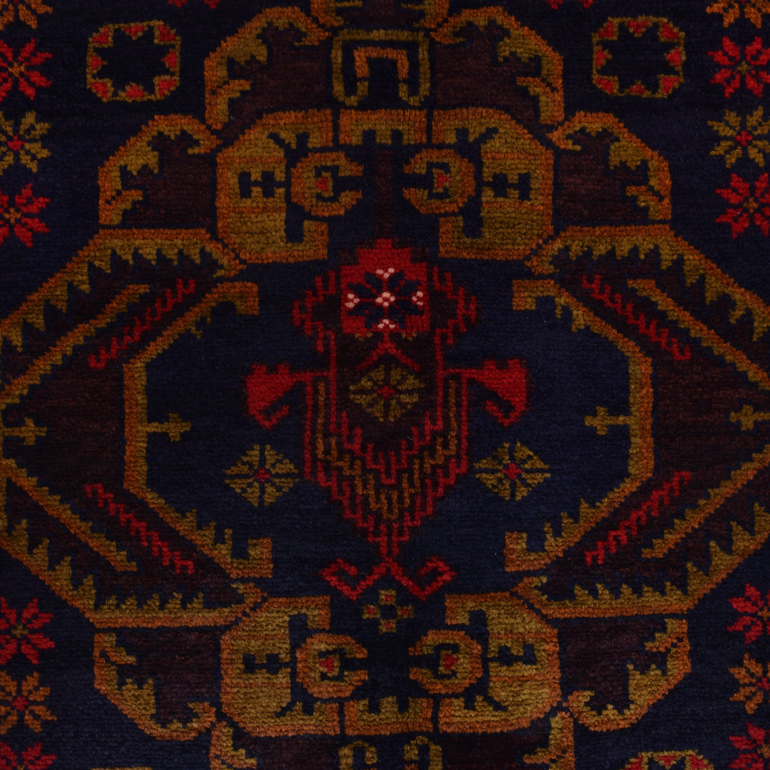 Baluchi Rug Handmade Blue Geometric 4x6 ft