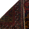 Baluchi Rug Handmade Blue Geometric 4x6 ft