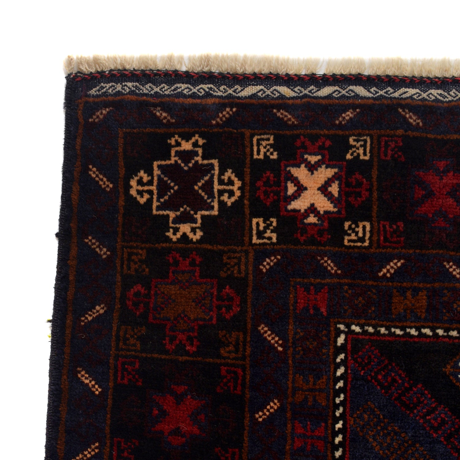 Baluchi Rug Handmade Multi Geometric 4x7 ft