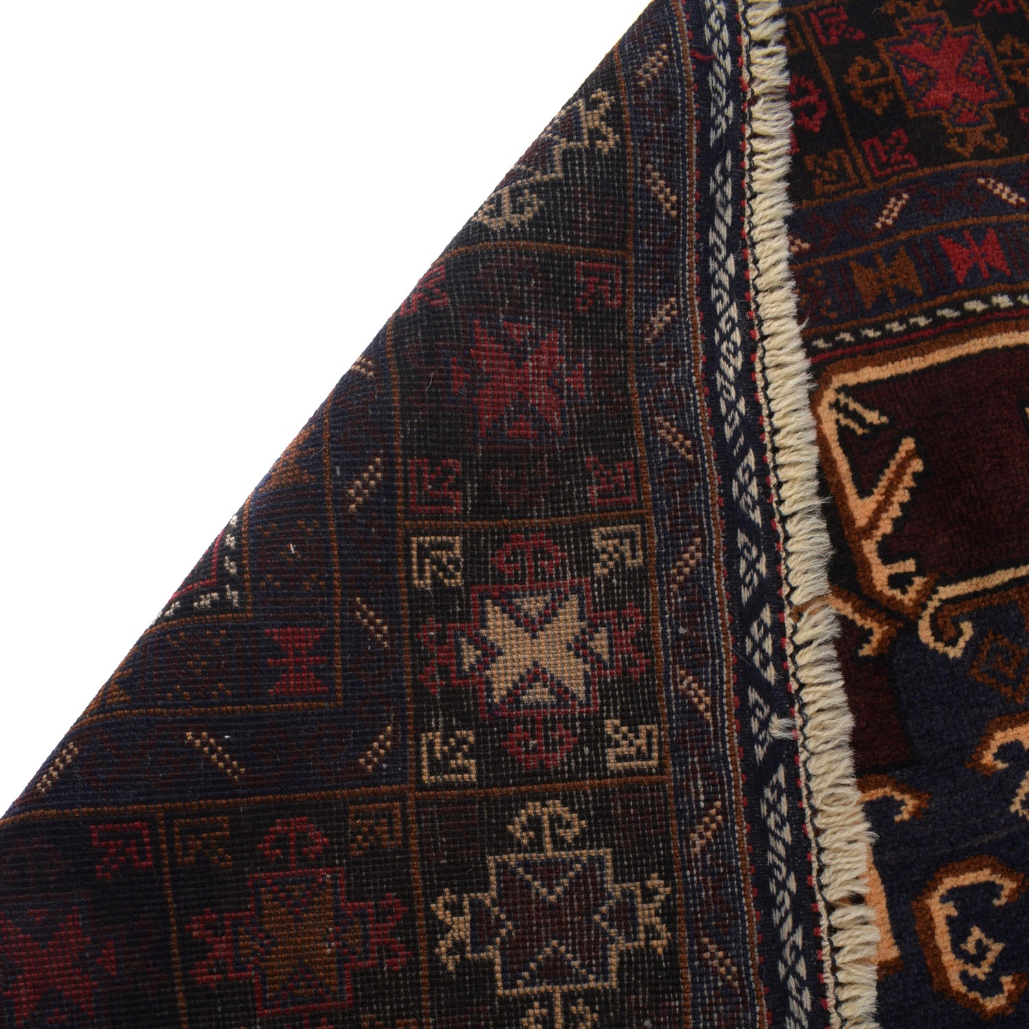 Baluchi Rug Handmade Multi Geometric 4x7 ft