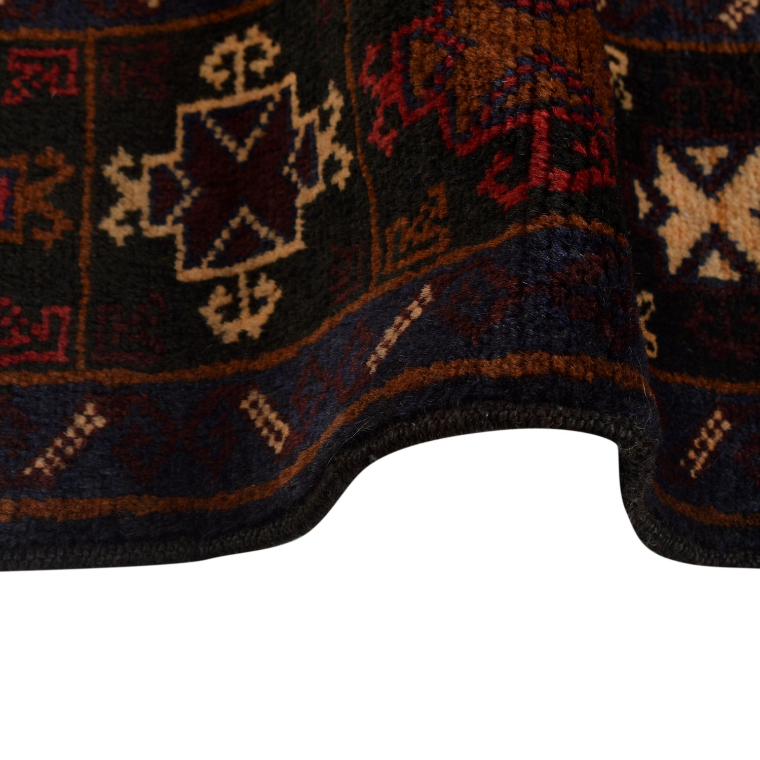 Baluchi Rug Handmade Multi Geometric 4x7 ft