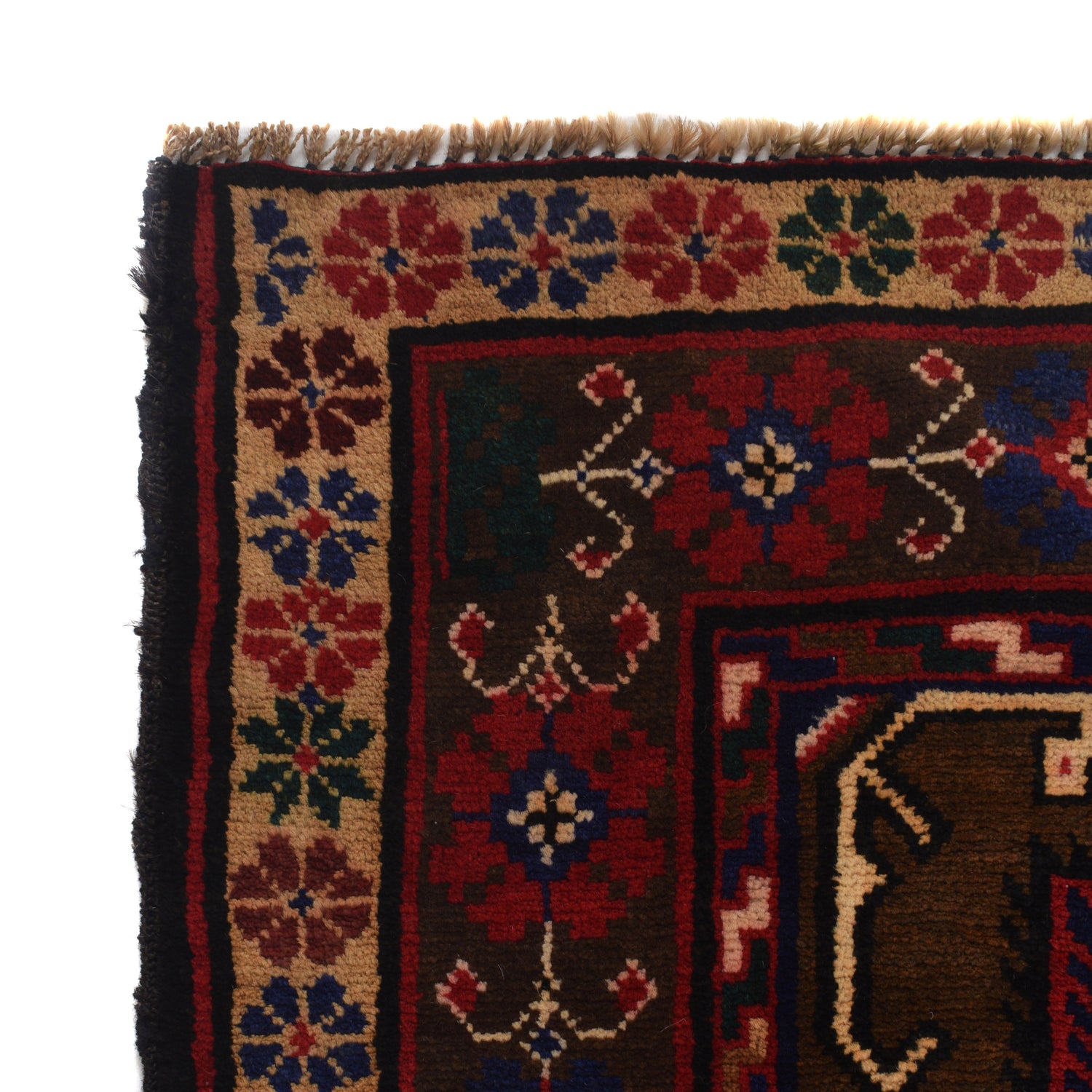 Baluchi Rug Handmade Blue Geometric 4x6 ft