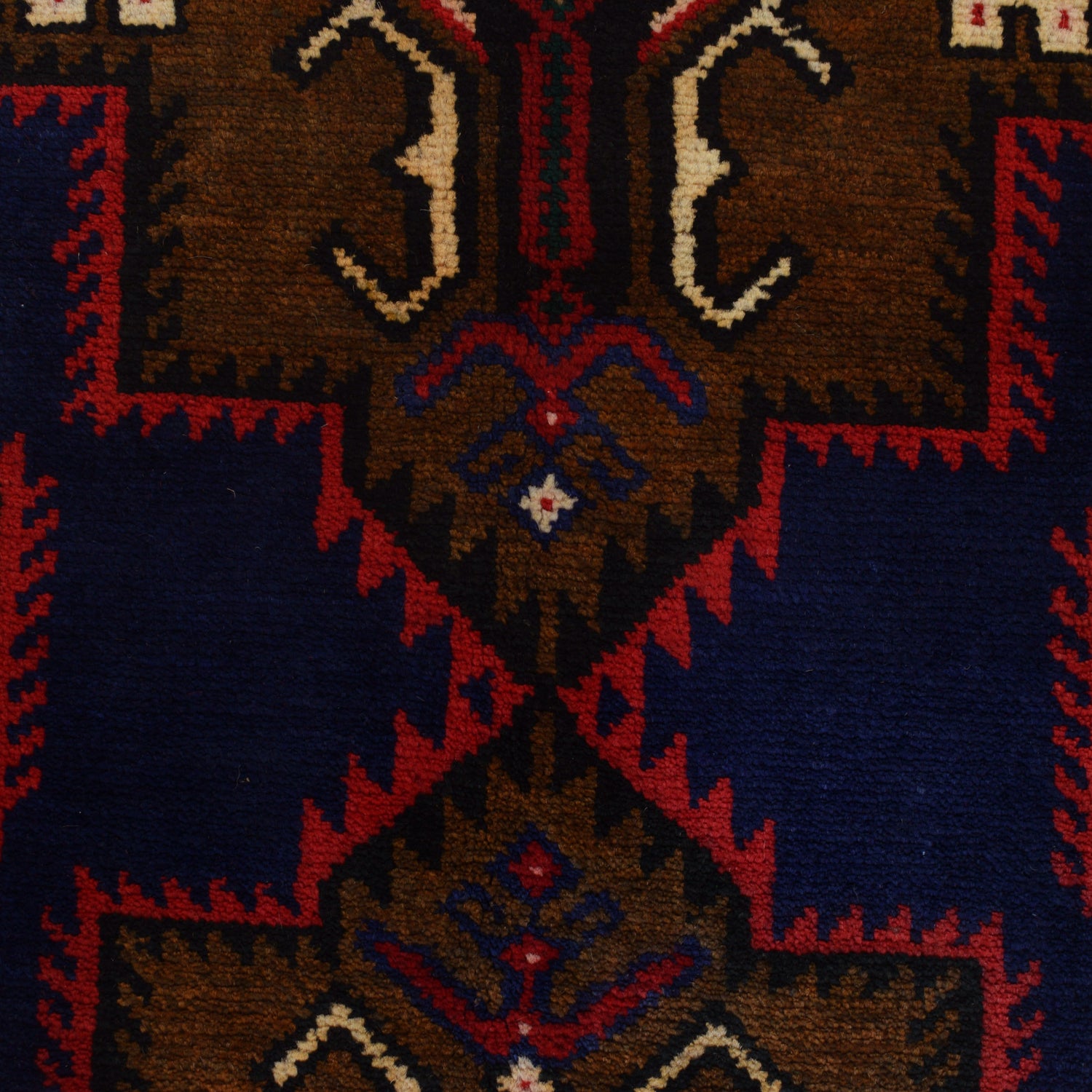 Baluchi Rug Handmade Blue Geometric 4x6 ft