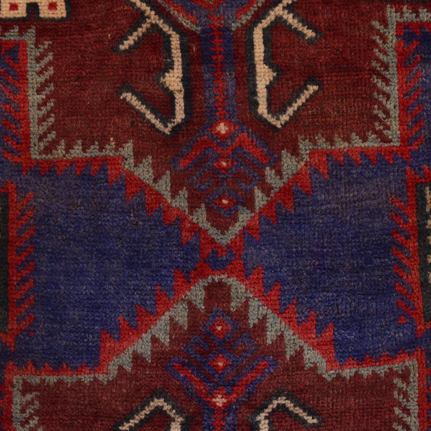 Baluchi Rug Handmade Blue Geometric 4x6 ft