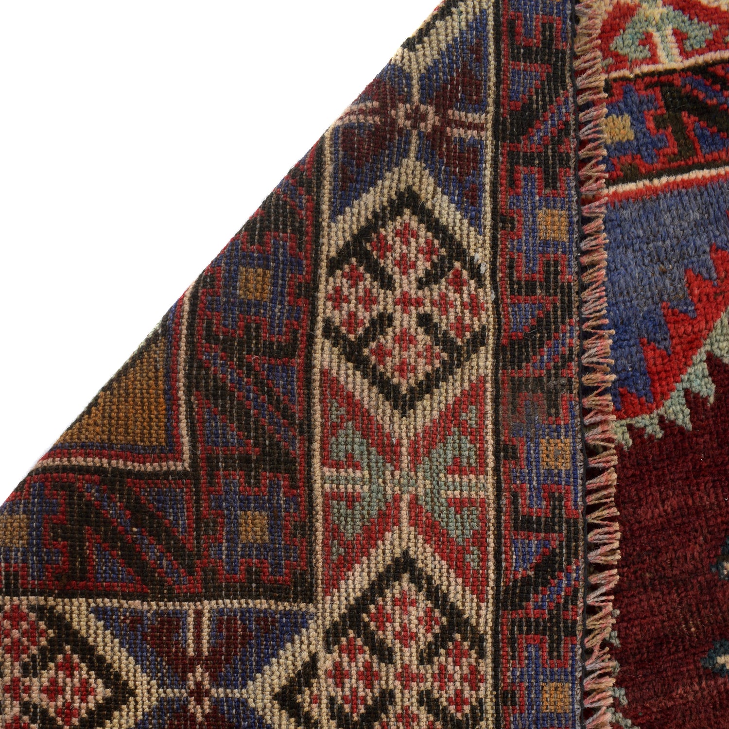 Baluchi Rug Handmade Blue Geometric 4x6 ft