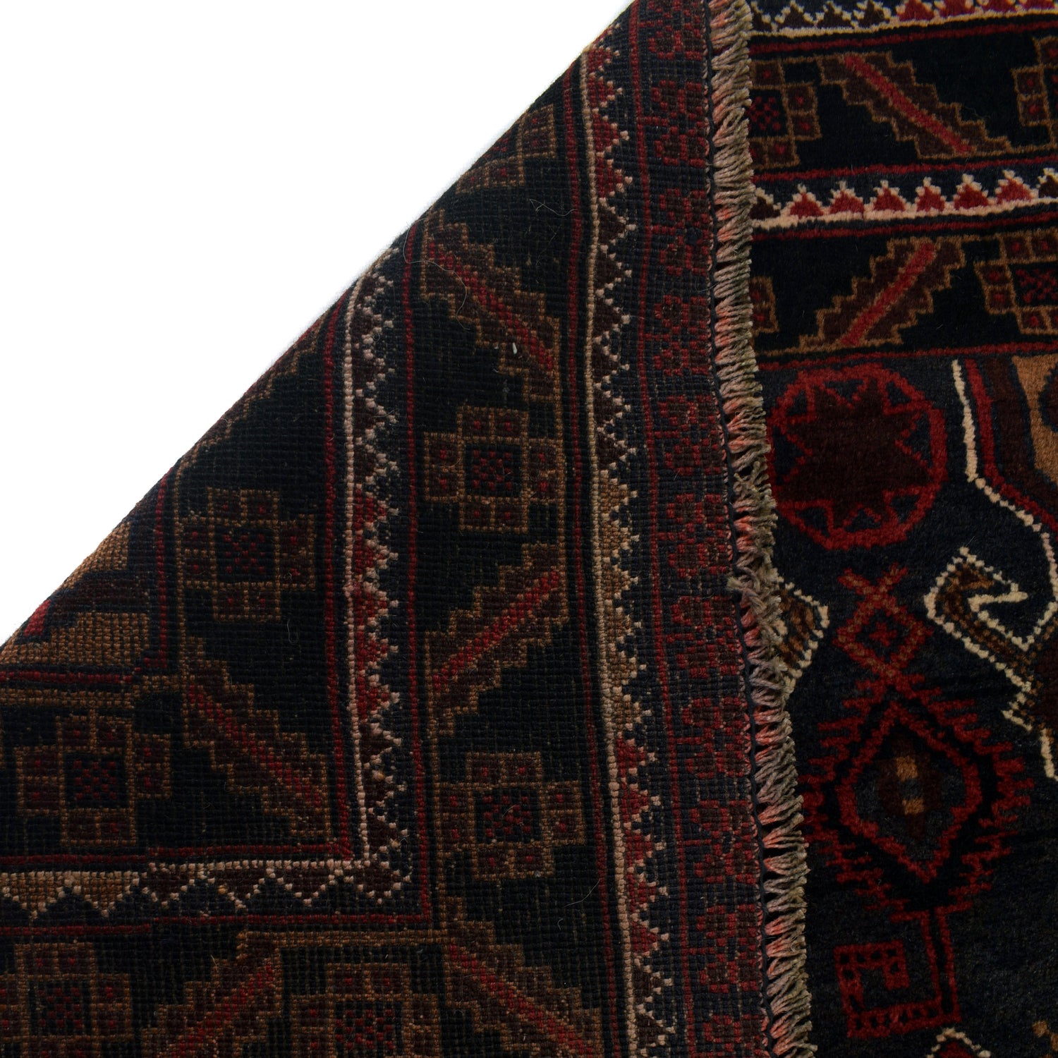 Baluchi Rug Handmade Multi Geometric 4x6 ft