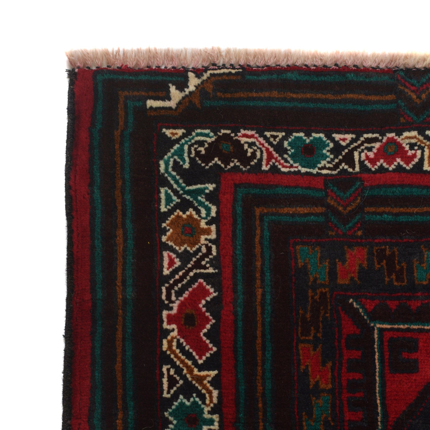 Baluchi Rug Handmade Multi Geometric 4x6 ft