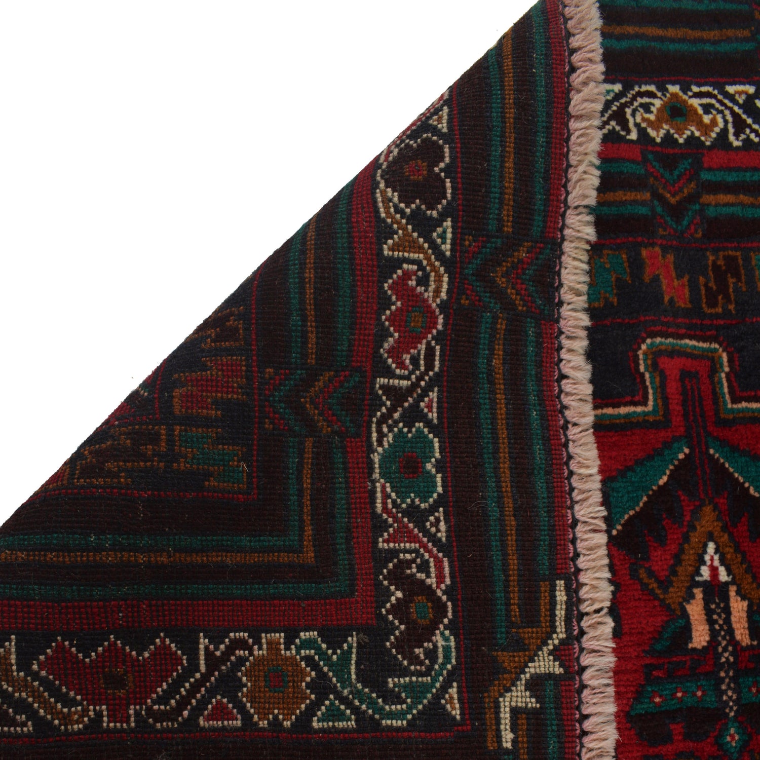 Baluchi Rug Handmade Multi Geometric 4x6 ft