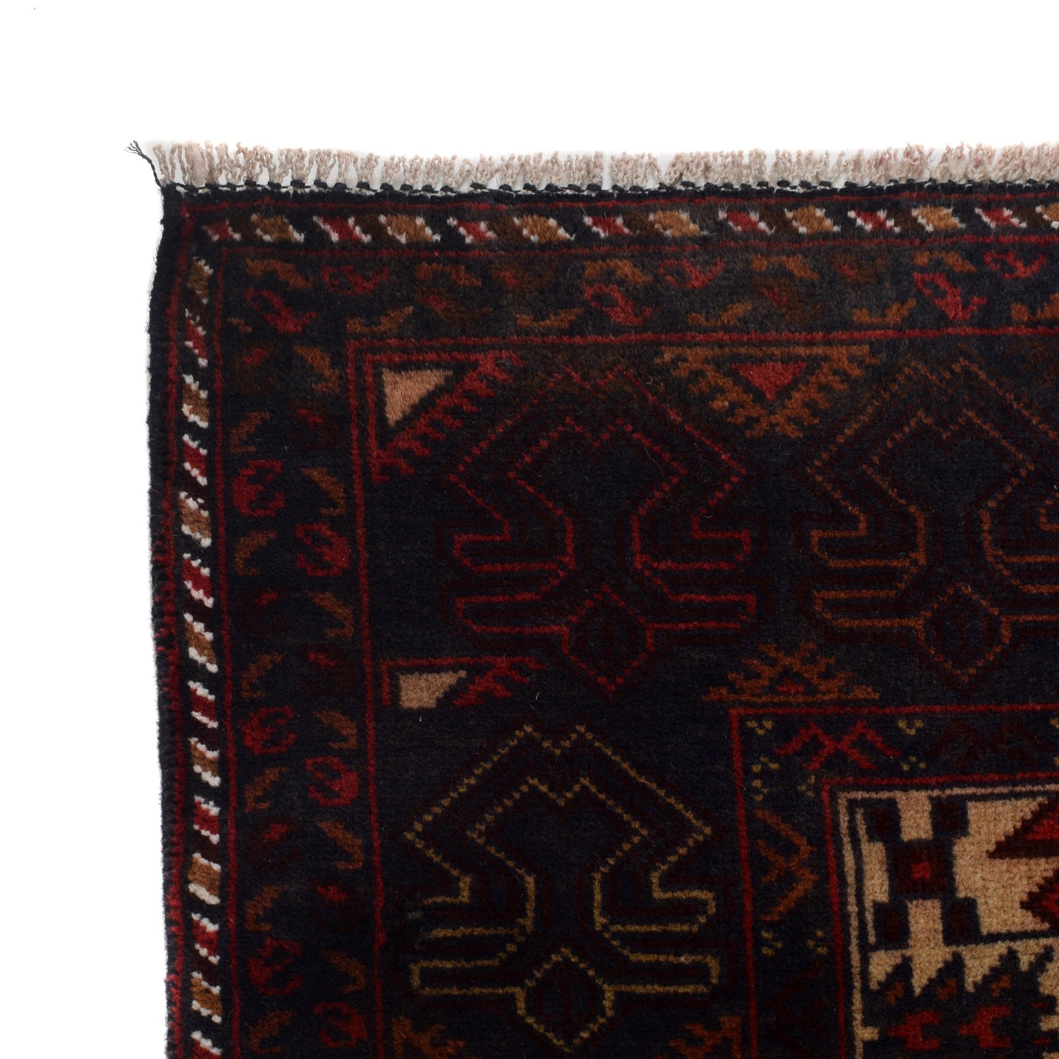 Baluchi Rug Handmade Multi Geometric 4x7 ft
