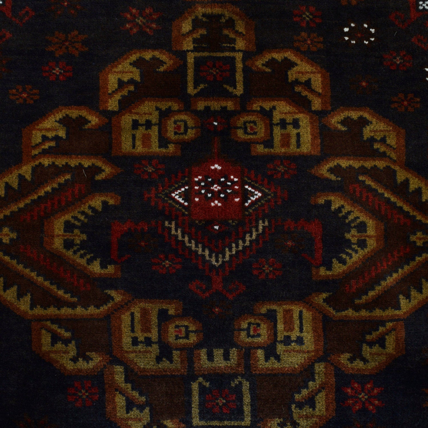 Baluchi Rug Handmade Multi Geometric 4x7 ft