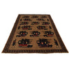 War Area Rug Handmade Brown Tank + Helicopter 7x10 ft