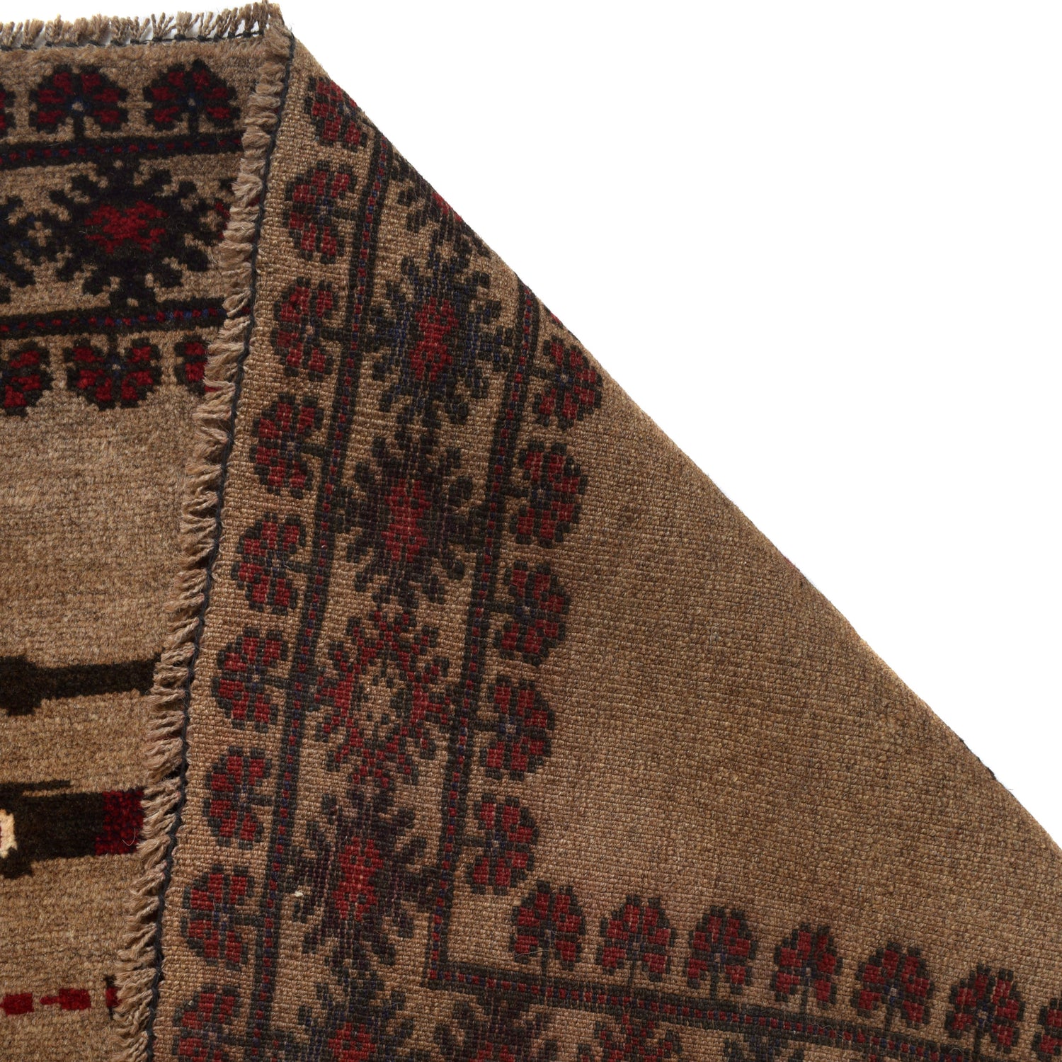 War Area Rug Handmade Brown Tank + Helicopter 7x10 ft