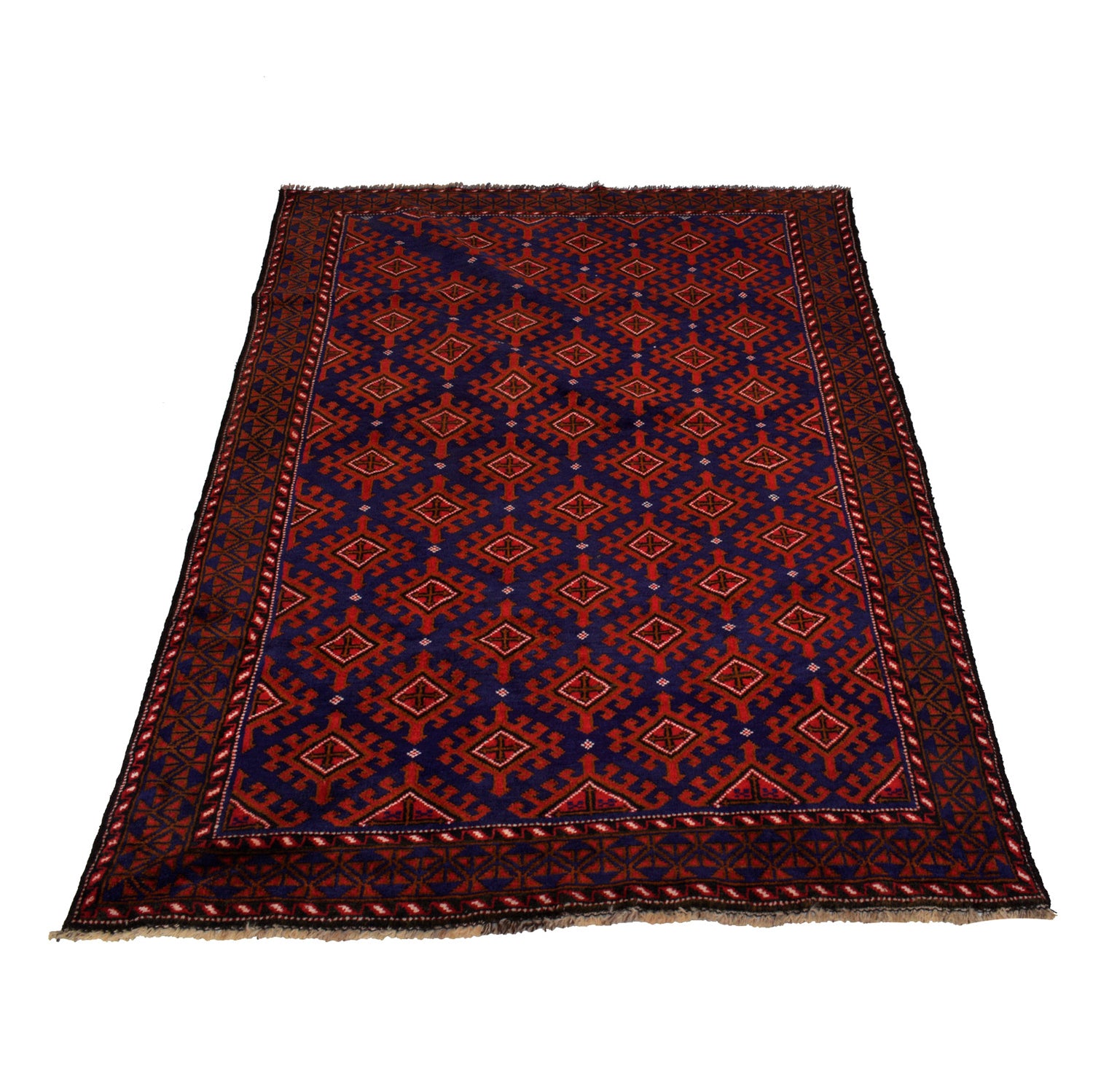 Baluchi Rug Handmade Multi Geometric 4x6 ft