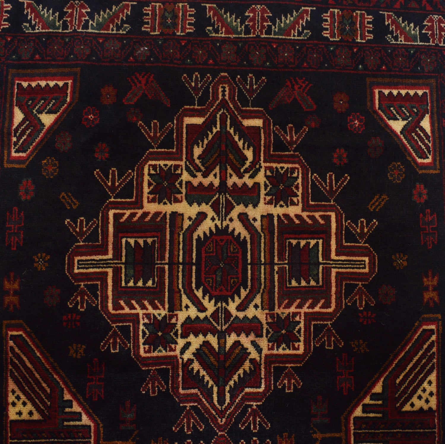 Baluchi Rug Handmade Multi Geometric 4x6 ft