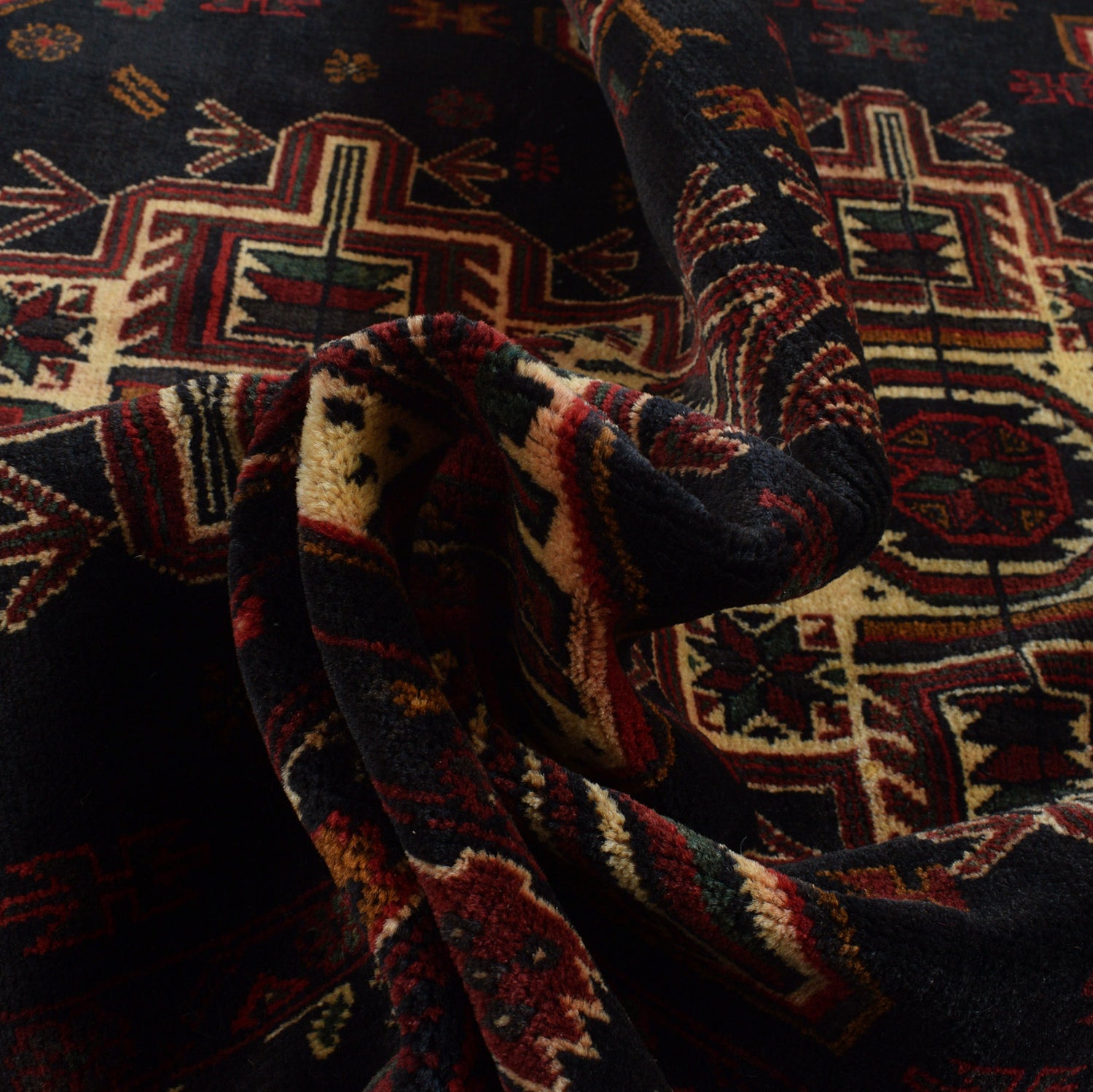 Baluchi Rug Handmade Multi Geometric 4x6 ft