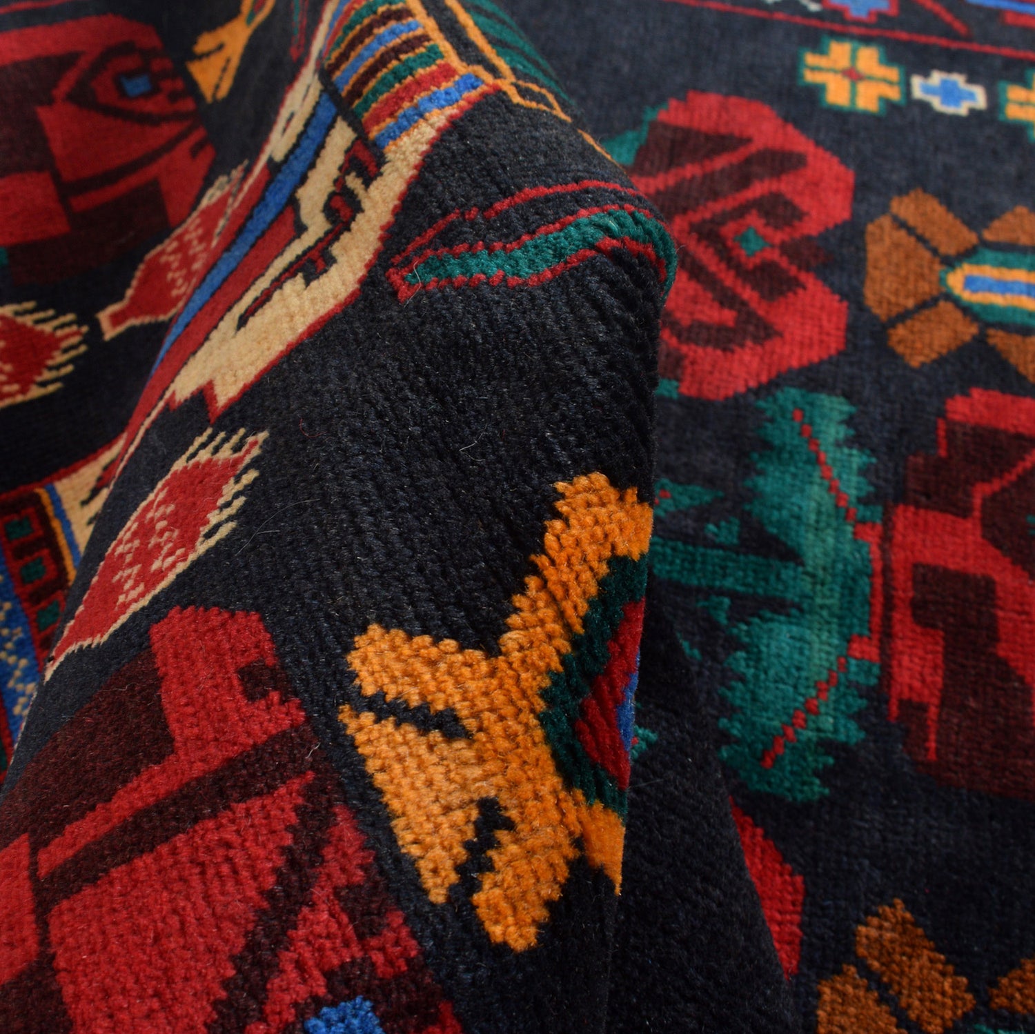 Baluchi Rug Handmade Multi Geometric 3x5 ft