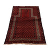 Baluchi Rug Handmade Red Prayer Design 2x4 ft