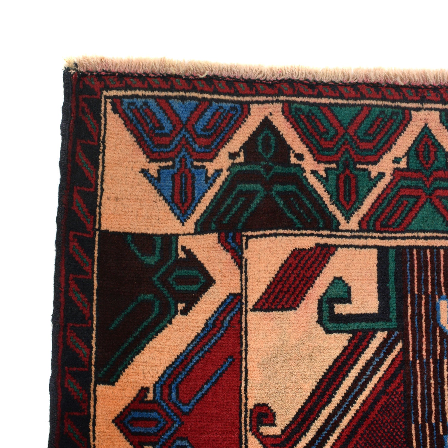 Baluchi Rug Handmade Multi Geometric 3x5 ft