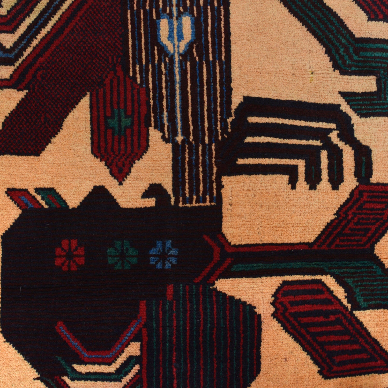 Baluchi Rug Handmade Multi Geometric 3x5 ft