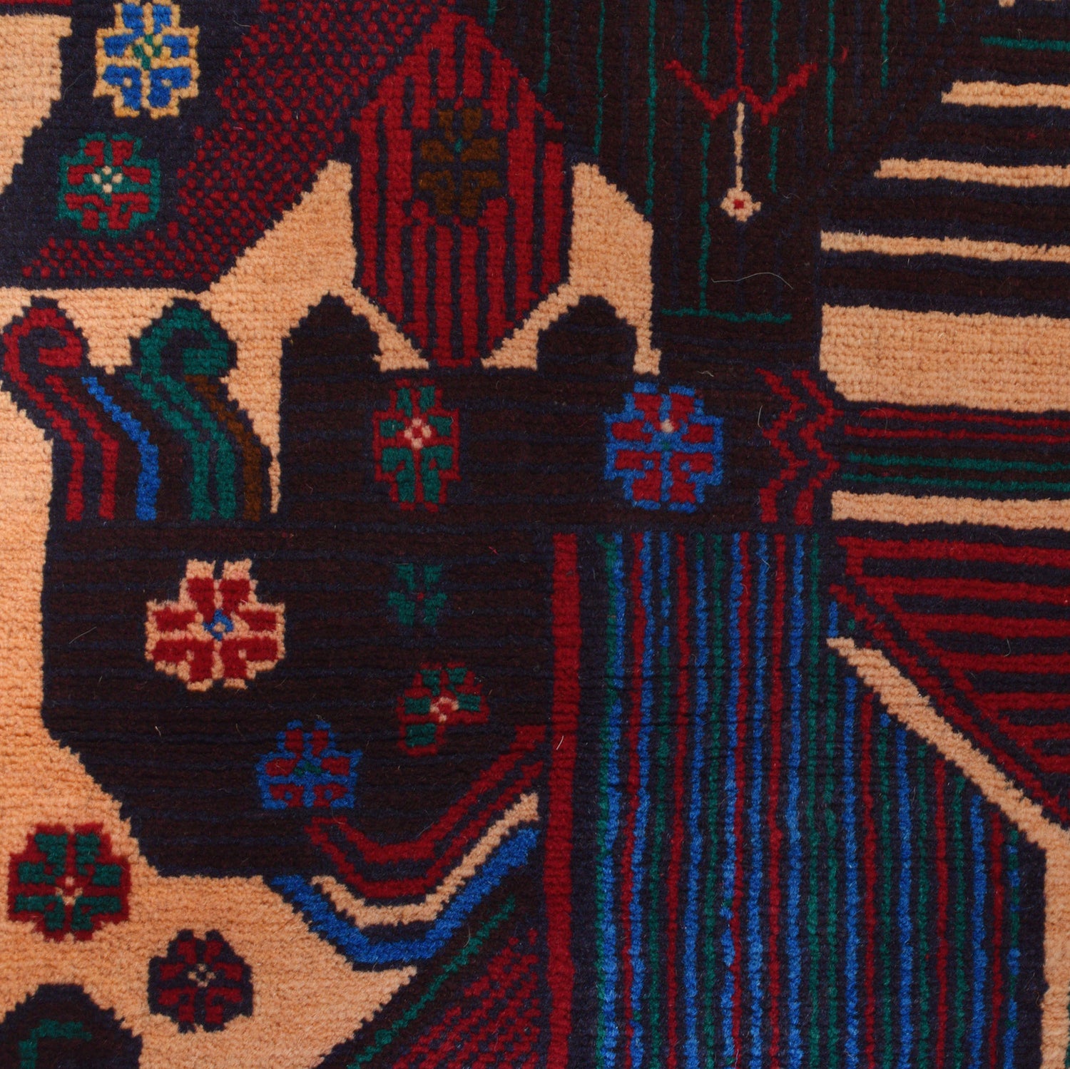 Baluchi Rug Handmade Multi Geometric 3x5 ft