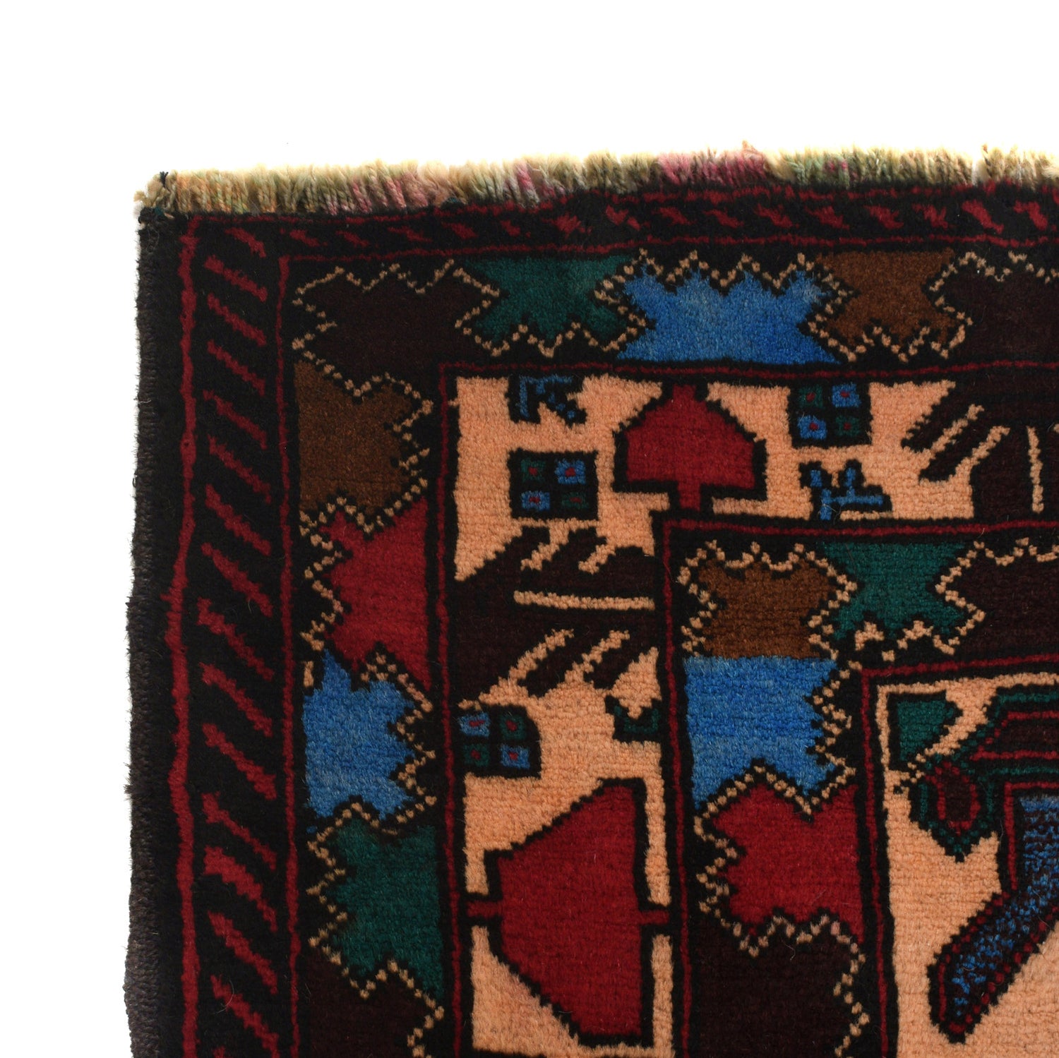 Baluchi Rug Handmade Multi Geometric 3x5 ft