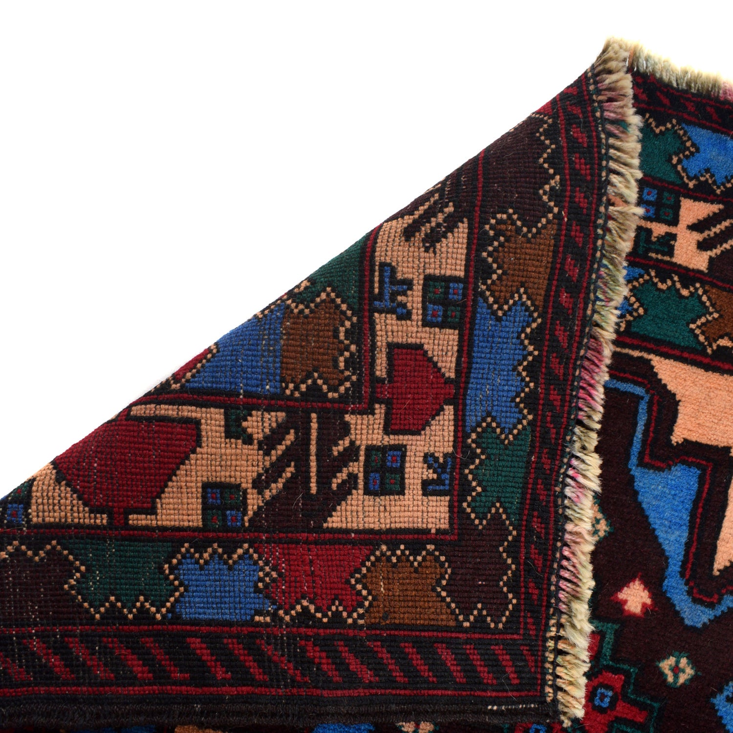 Baluchi Rug Handmade Multi Geometric 3x5 ft
