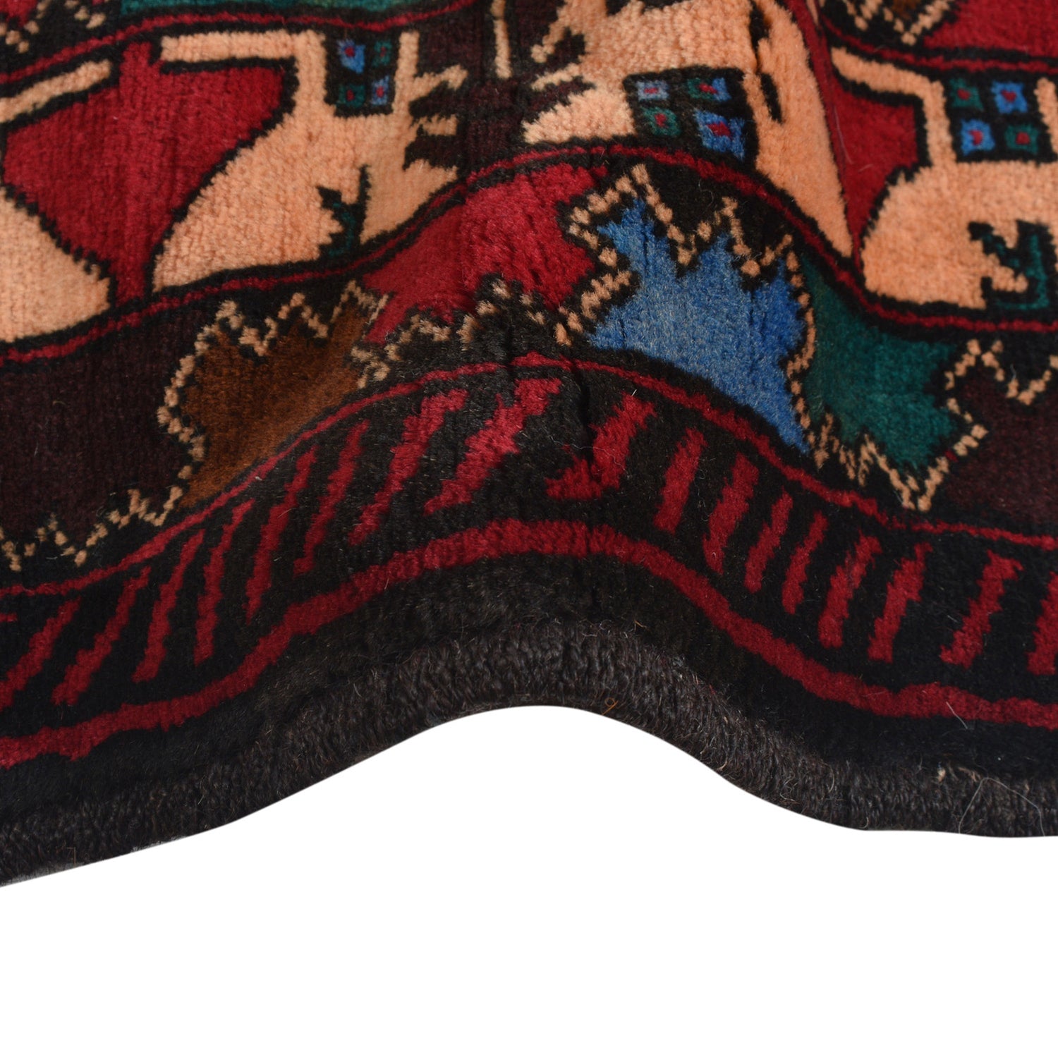 Baluchi Rug Handmade Multi Geometric 3x5 ft