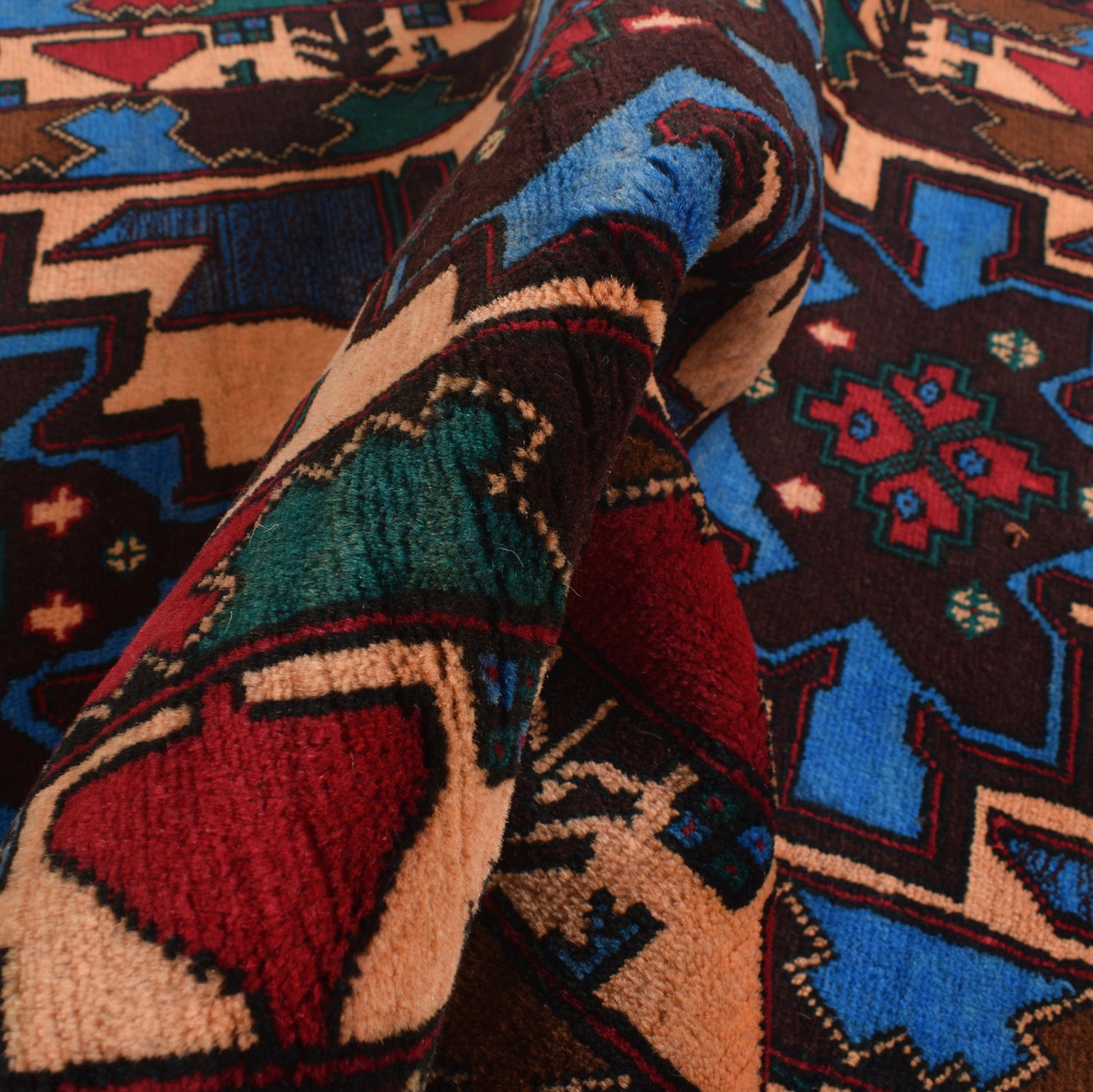Baluchi Rug Handmade Multi Geometric 3x5 ft
