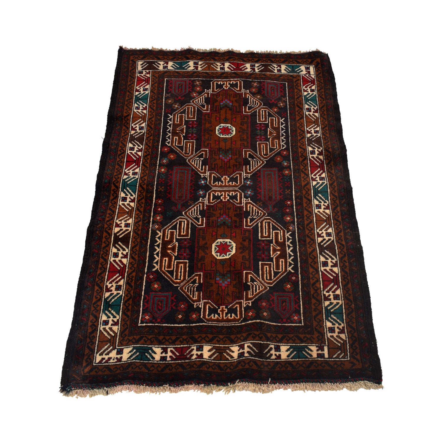Baluchi Rug Handmade Multi Geometric 3x5 ft