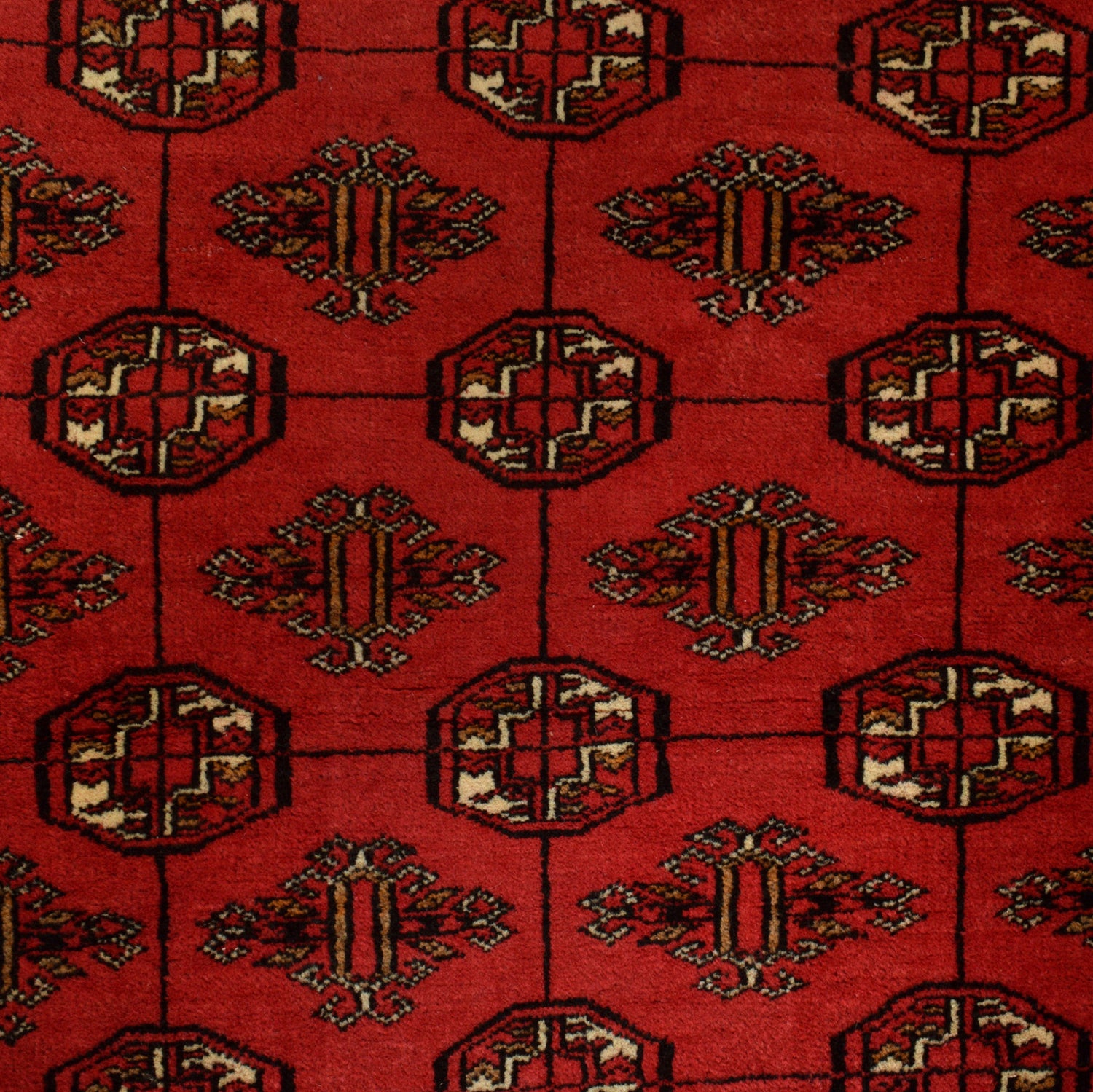 Bokhara Rug Handmade Vibrant Red Medallion 4x6 ft