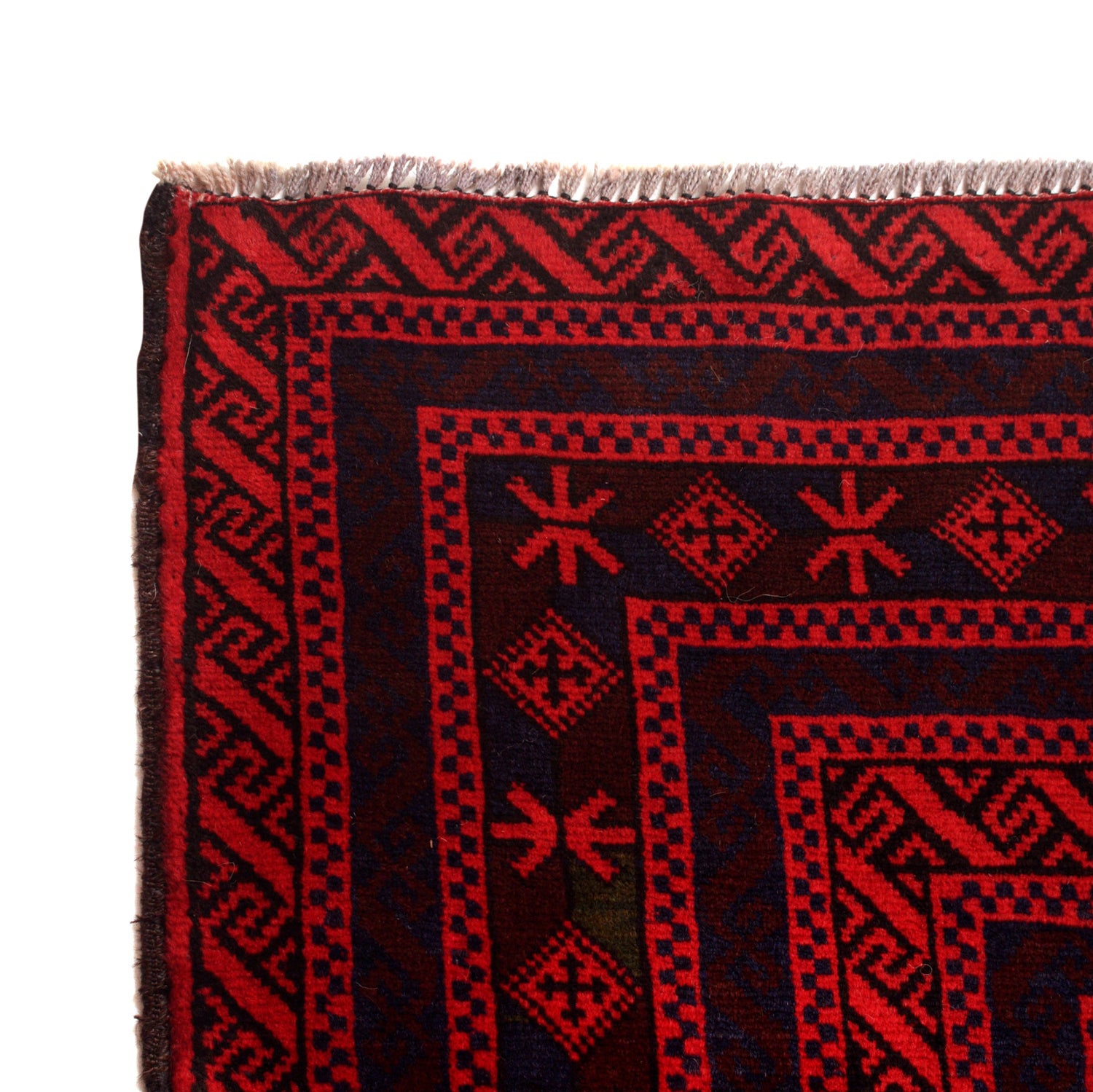 Bokhara Rug Handmade Deep Red Medallion 9x12 ft