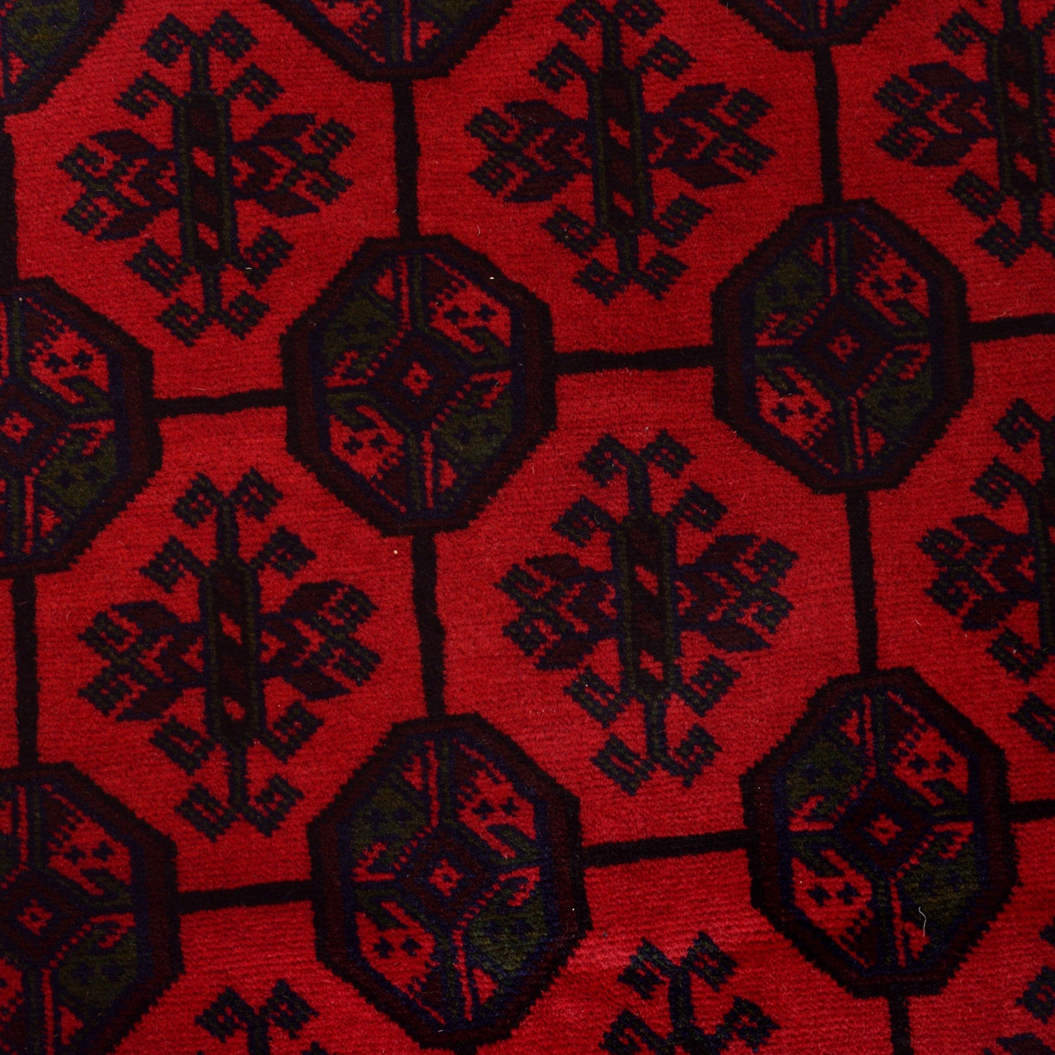 Bokhara Rug Handmade Deep Red Medallion 9x12 ft