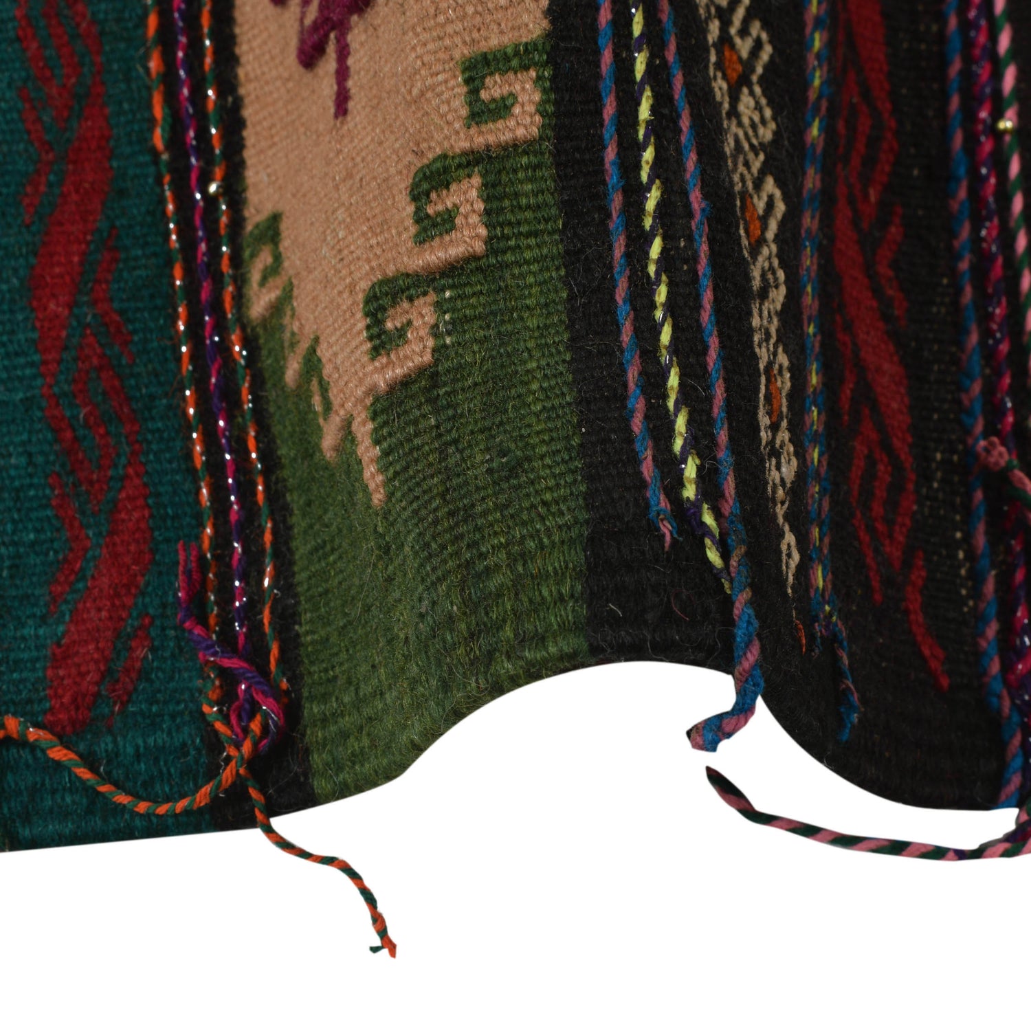 Table Sheet Area Rug Runner Handmade Multi Curvilinear 5'