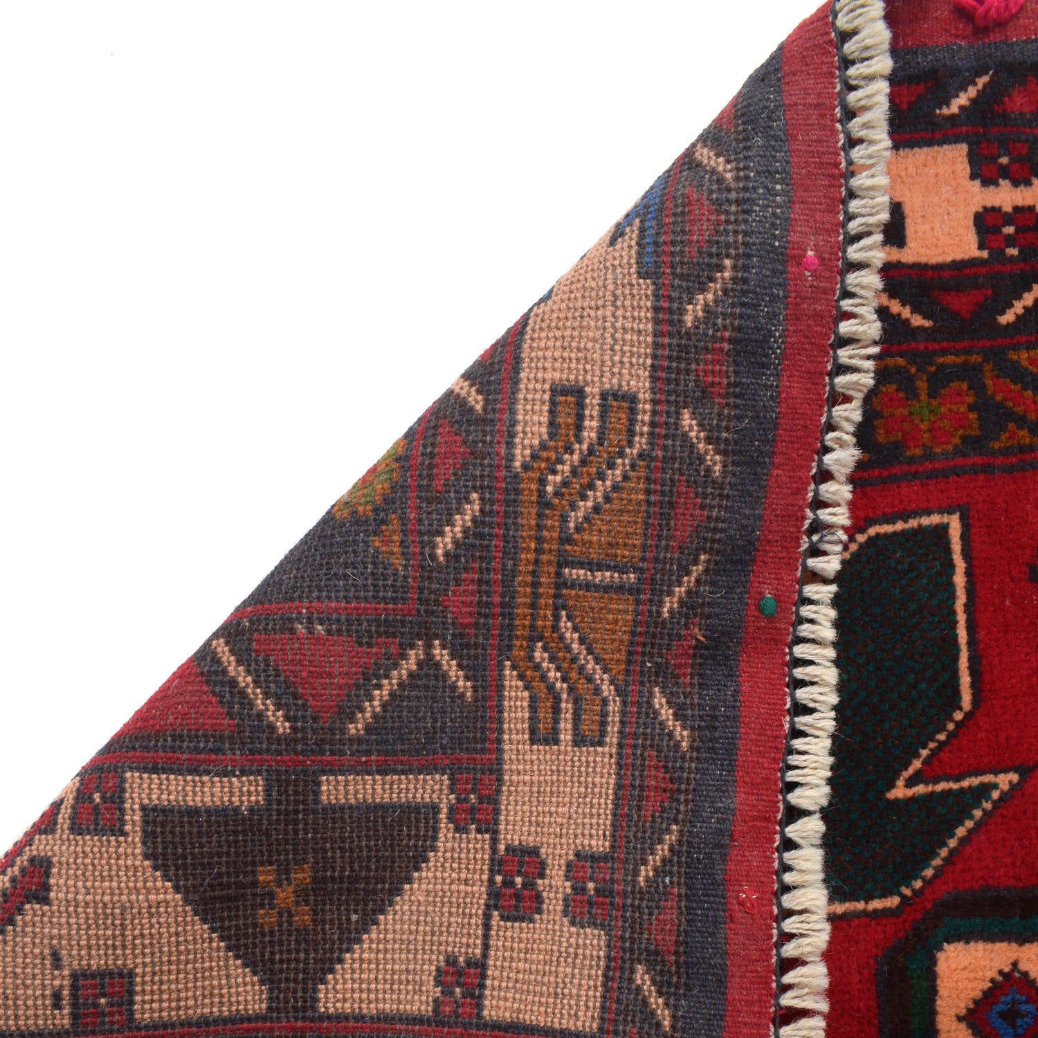 Baluchi Rug Handmade Multi Geometric 4x7 ft
